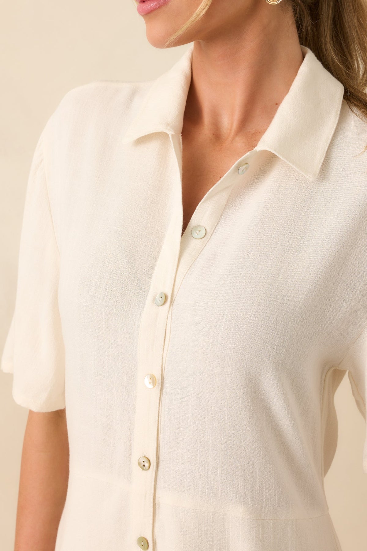 Z Supply Ivory Marcell Button Up Romper