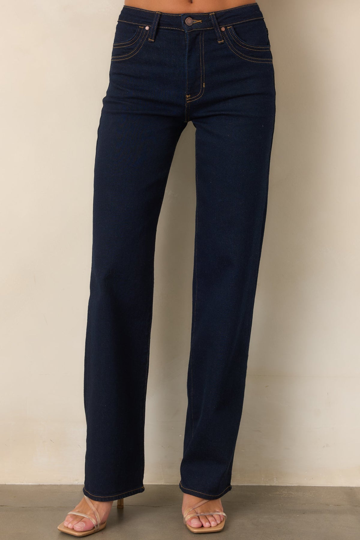 Double Down Dark Wash High Rise Wide Leg Jeans