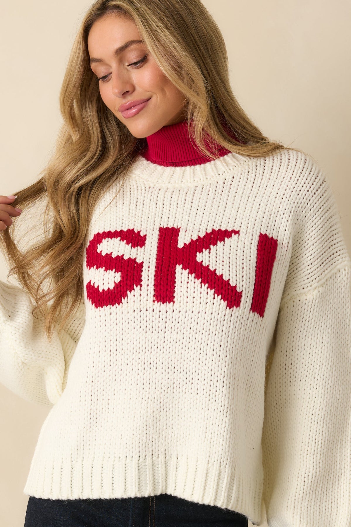 Apres All Day Ivory Knit Ski Sweater