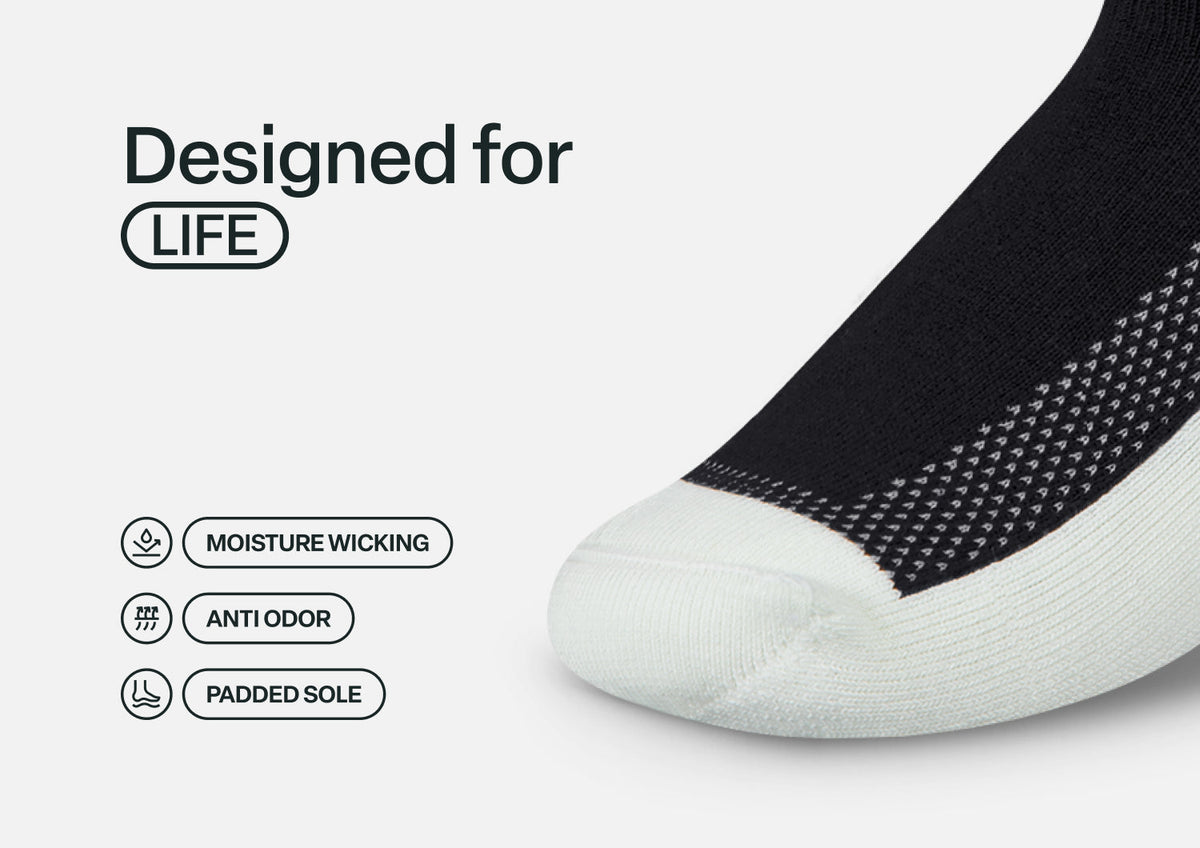 Padded Sole Diabetic Socks - Black
