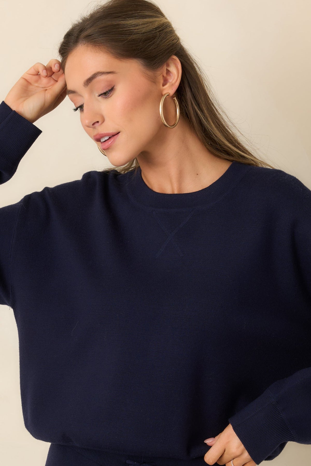 Z Supply Take It Easy Nightfall Navy Crew Neck Sweater