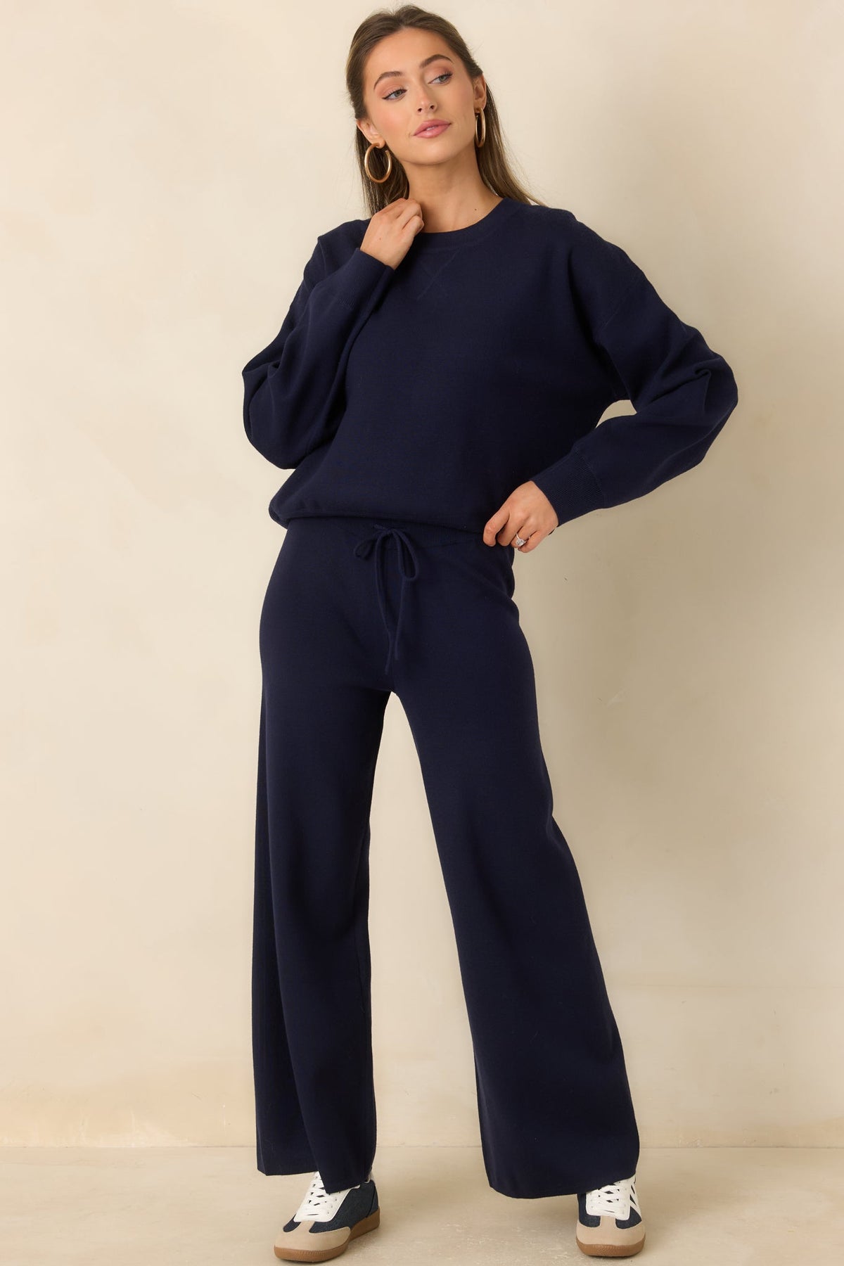 Z Supply Take It Easy Nightfall Navy Crew Neck Sweater