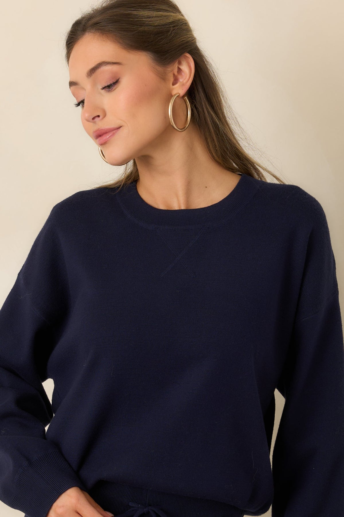 Z Supply Take It Easy Nightfall Navy Crew Neck Sweater