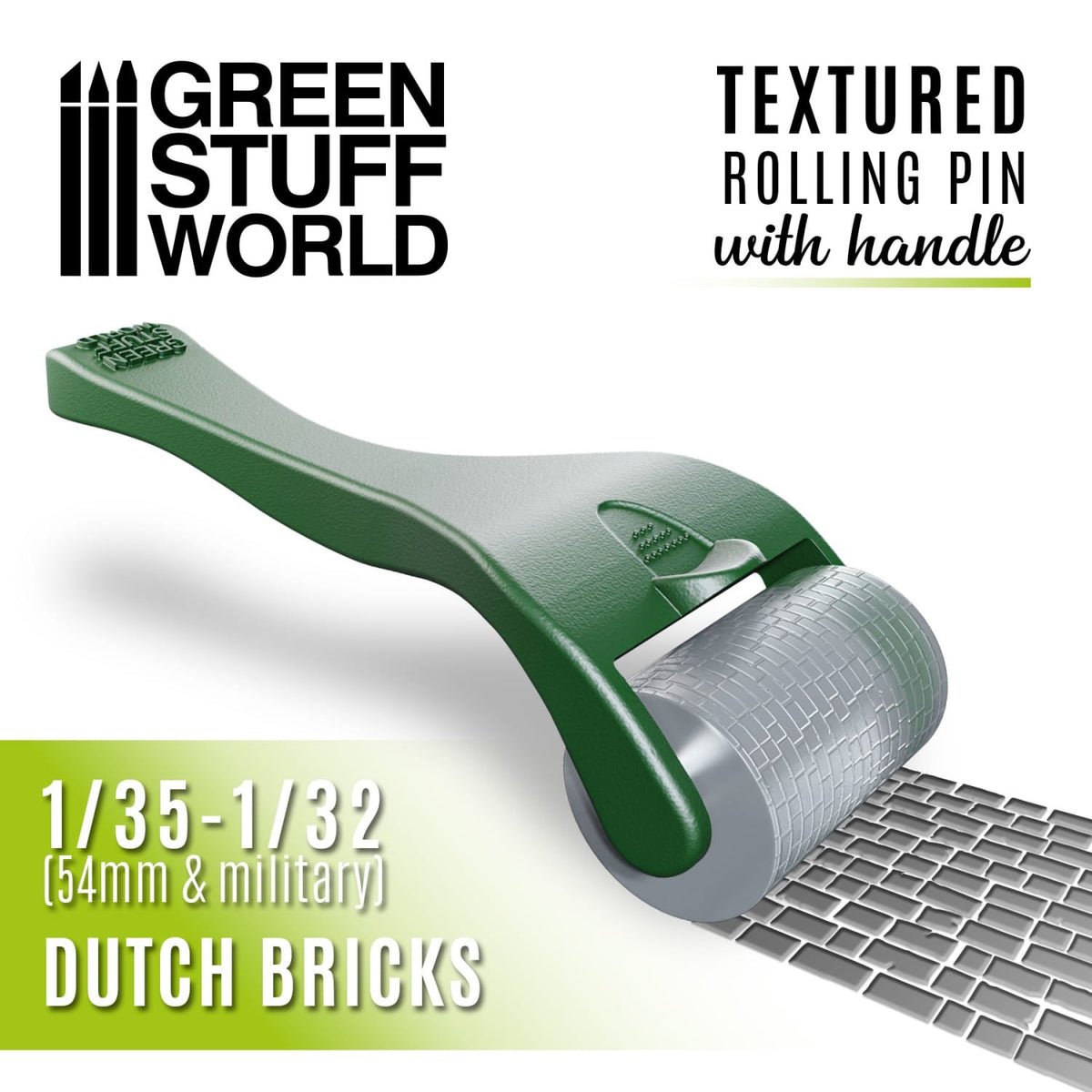 Green Stuff World: Handled Textured Rolling Pins: Dutch Bricks