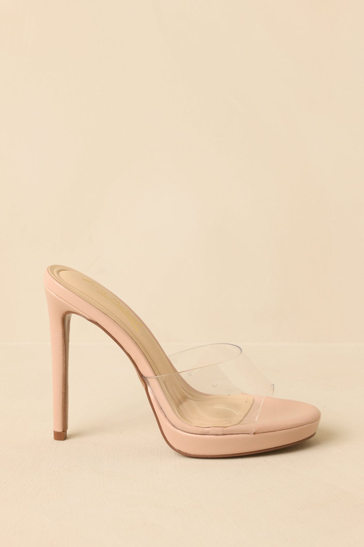 Couldn't Resist Beige Clear Stiletto Heels