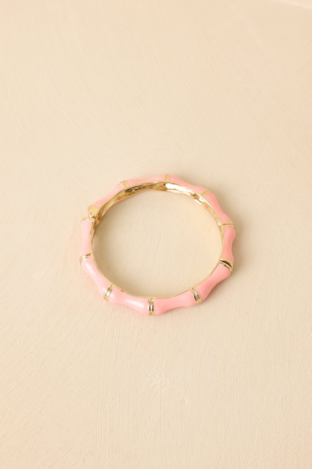 Pretty Put Together Pink Bamboo Bangle Bracelet