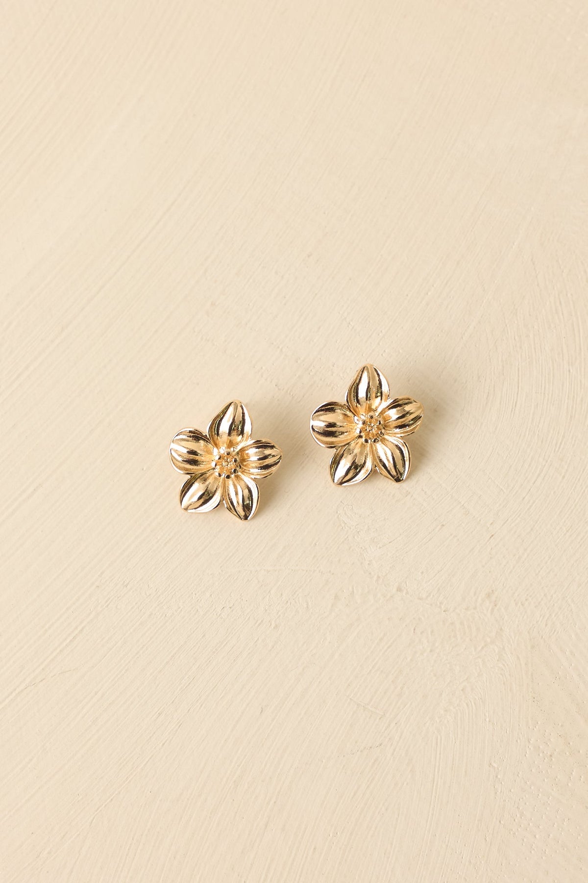 Oh, We're Glowing Gold Flower Stud Earrings