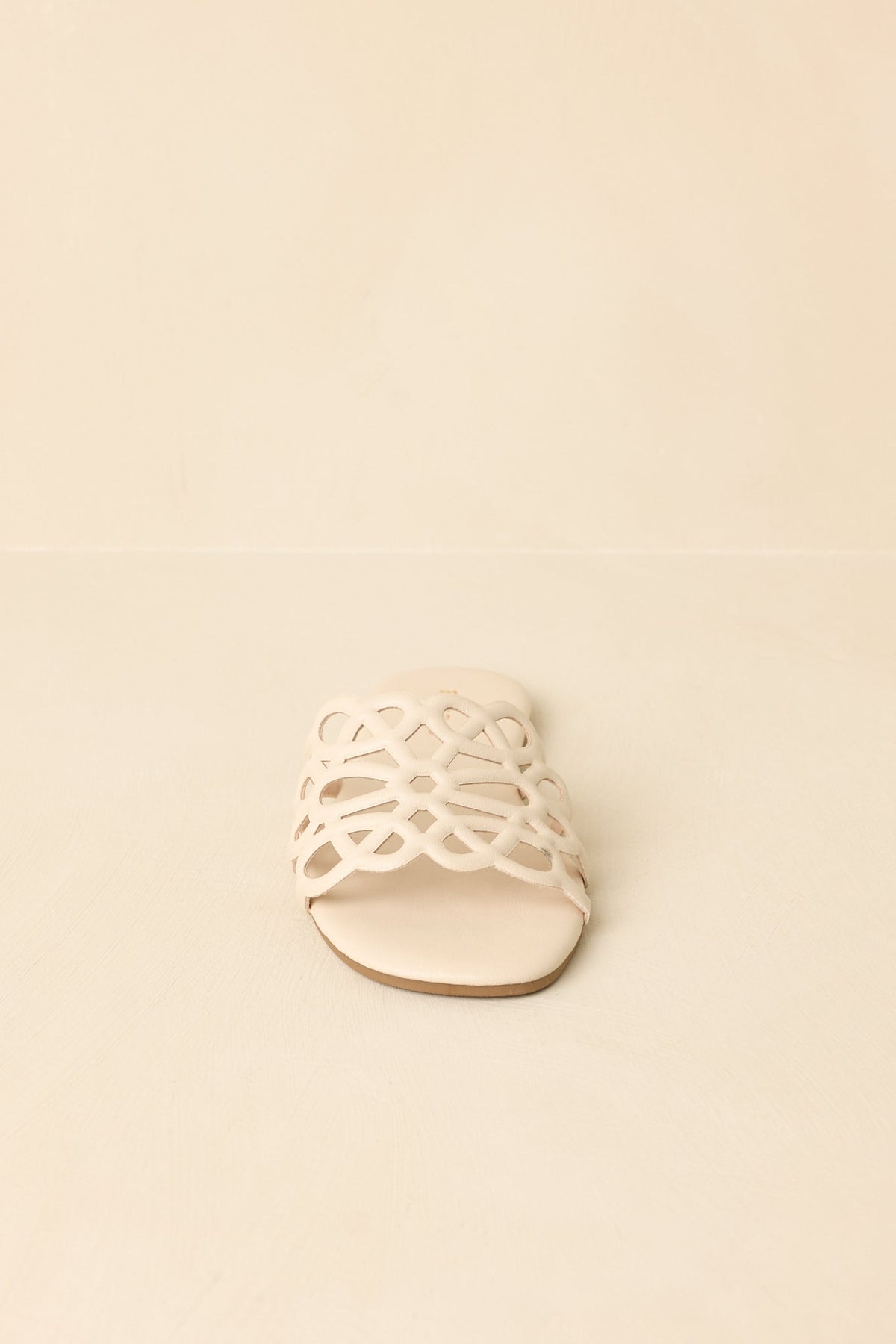Slip Into Something Pretty Ivory Cutout Slide Sandals