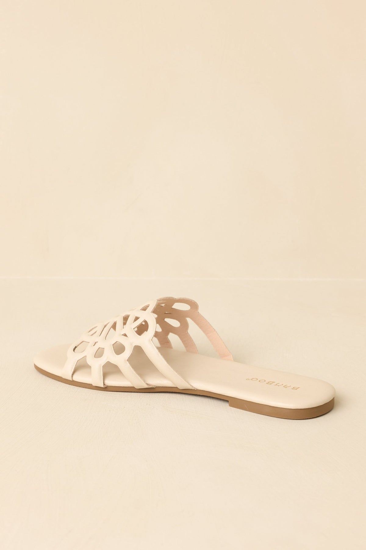 Slip Into Something Pretty Ivory Cutout Slide Sandals