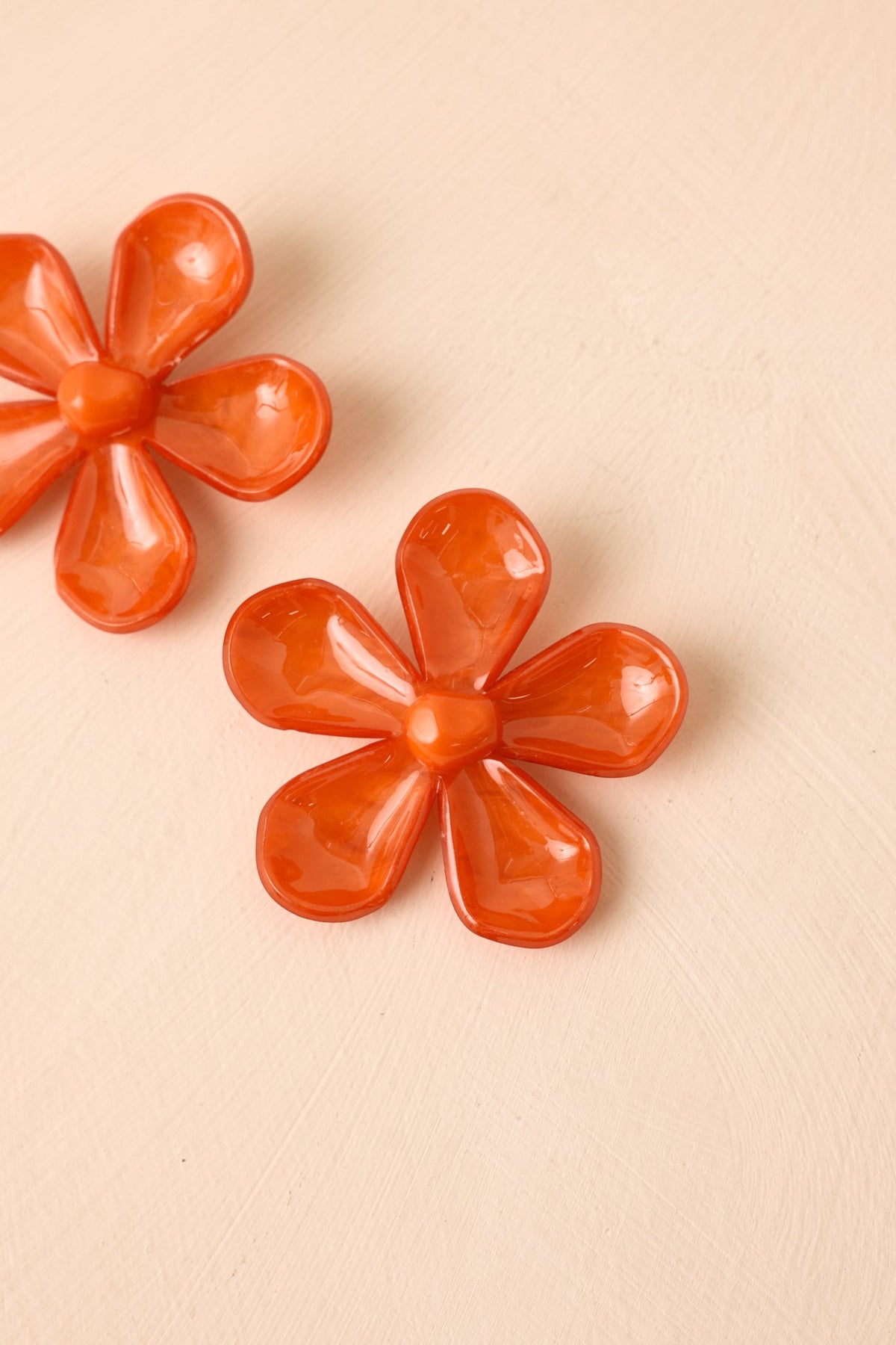 Say It Louder Orange Large Floral Statement Drop Earrings