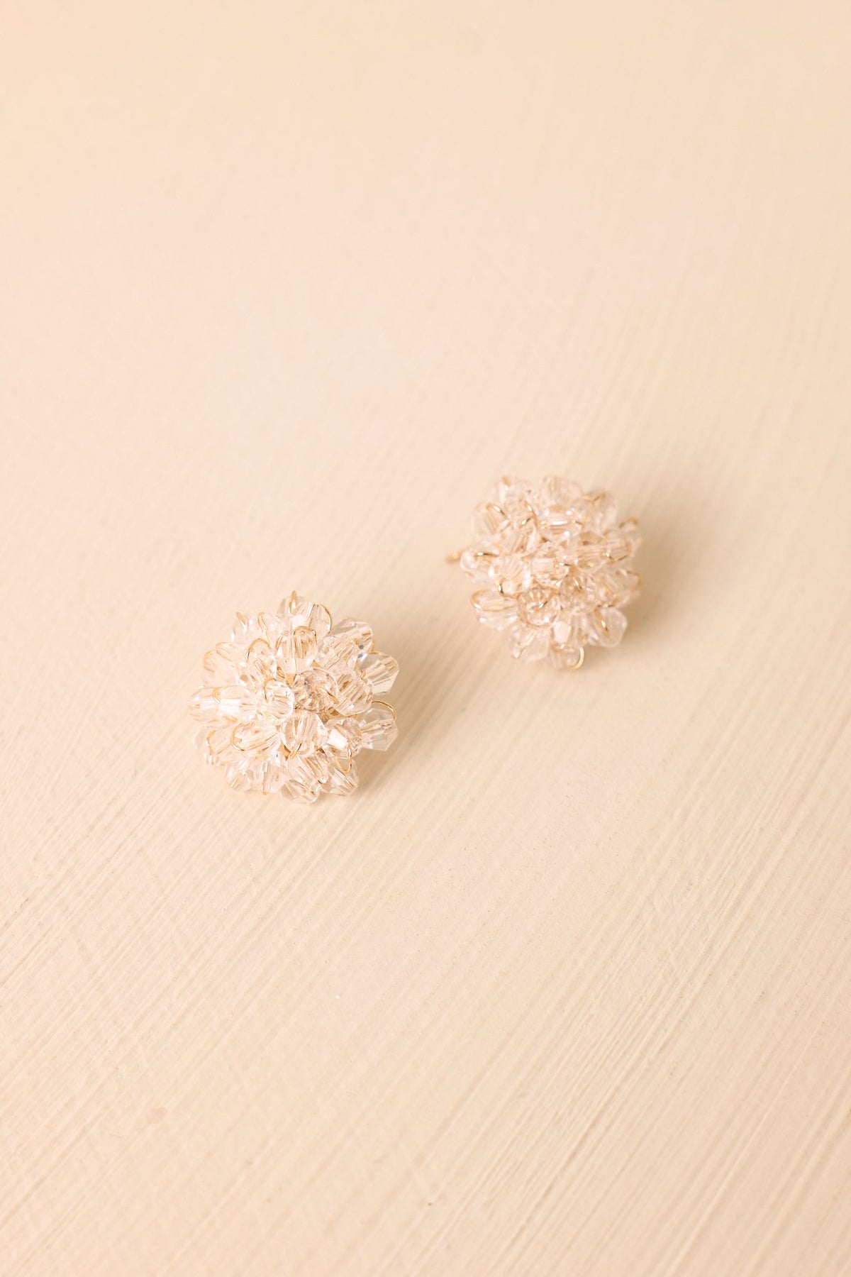 Dewdrop Blooms Crystal Beaded Floral Cluster Earrings