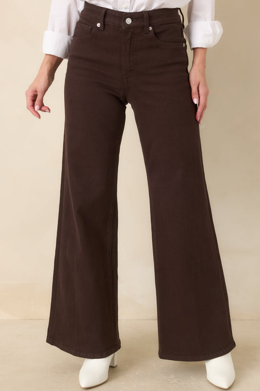 Good American Good Waist Espresso Palazzo Jeans