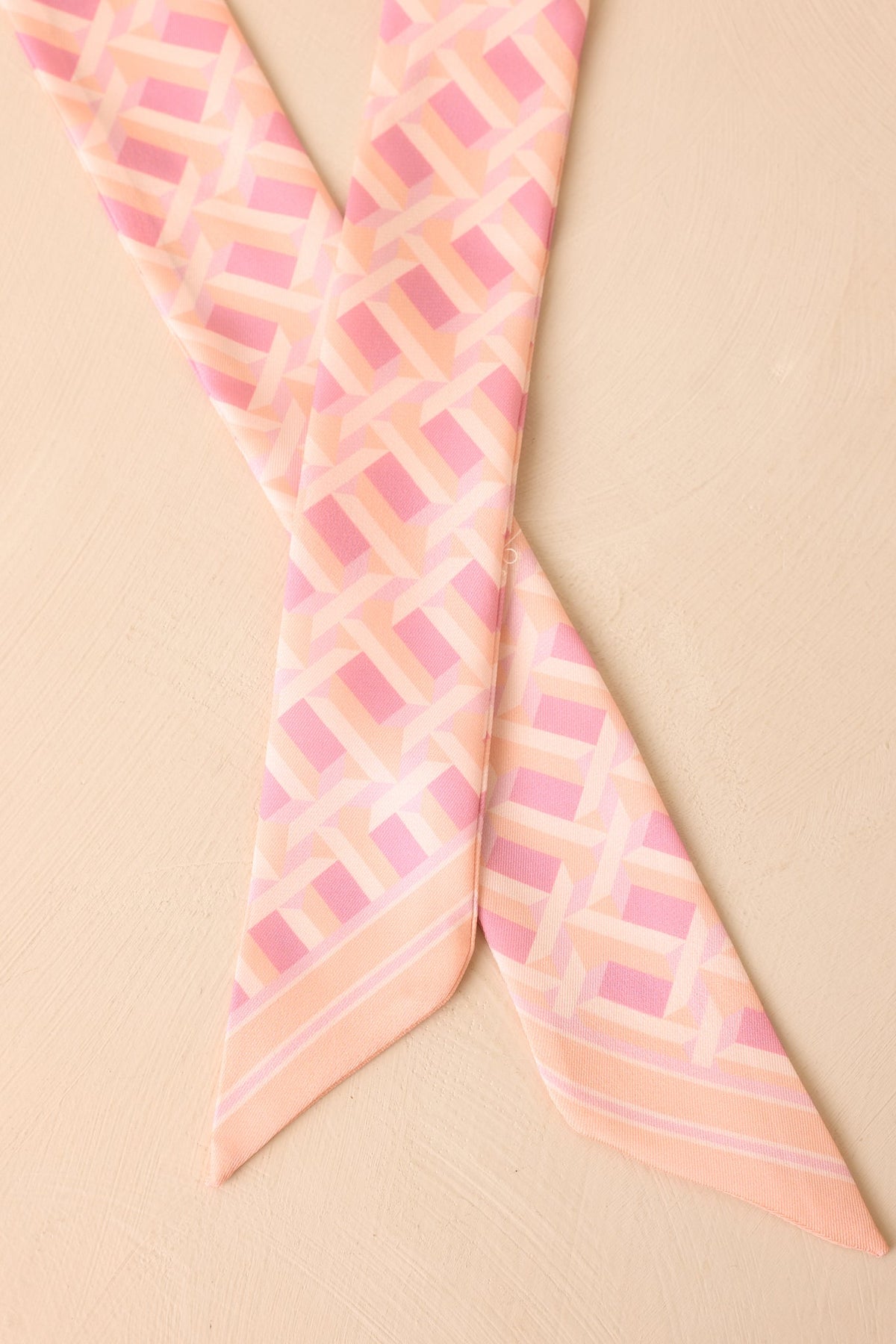 Polished & Pretty Pink Geometric Scarf Tie