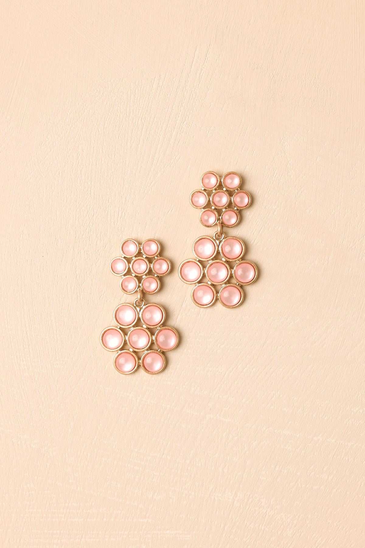 Sweet Pea Pink Floral Statement Drop Earrings
