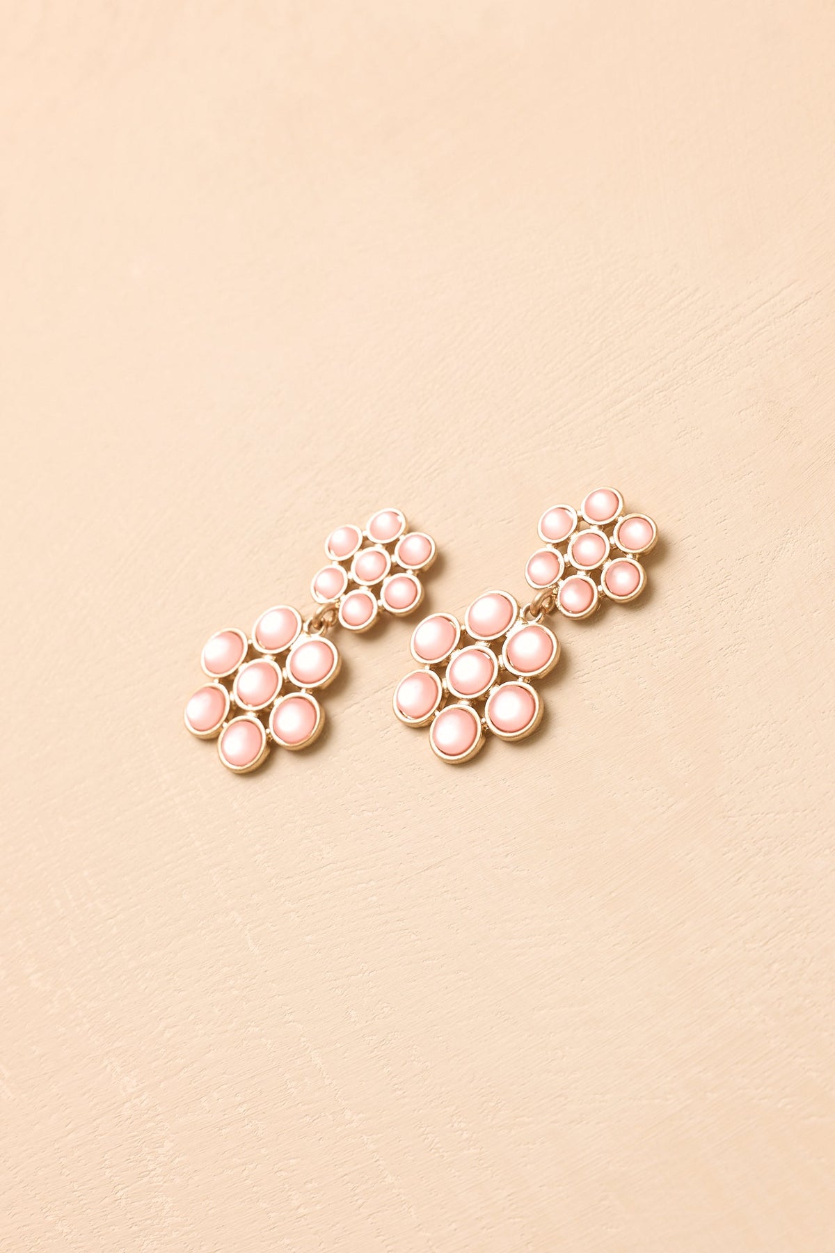 Sweet Pea Pink Floral Statement Drop Earrings