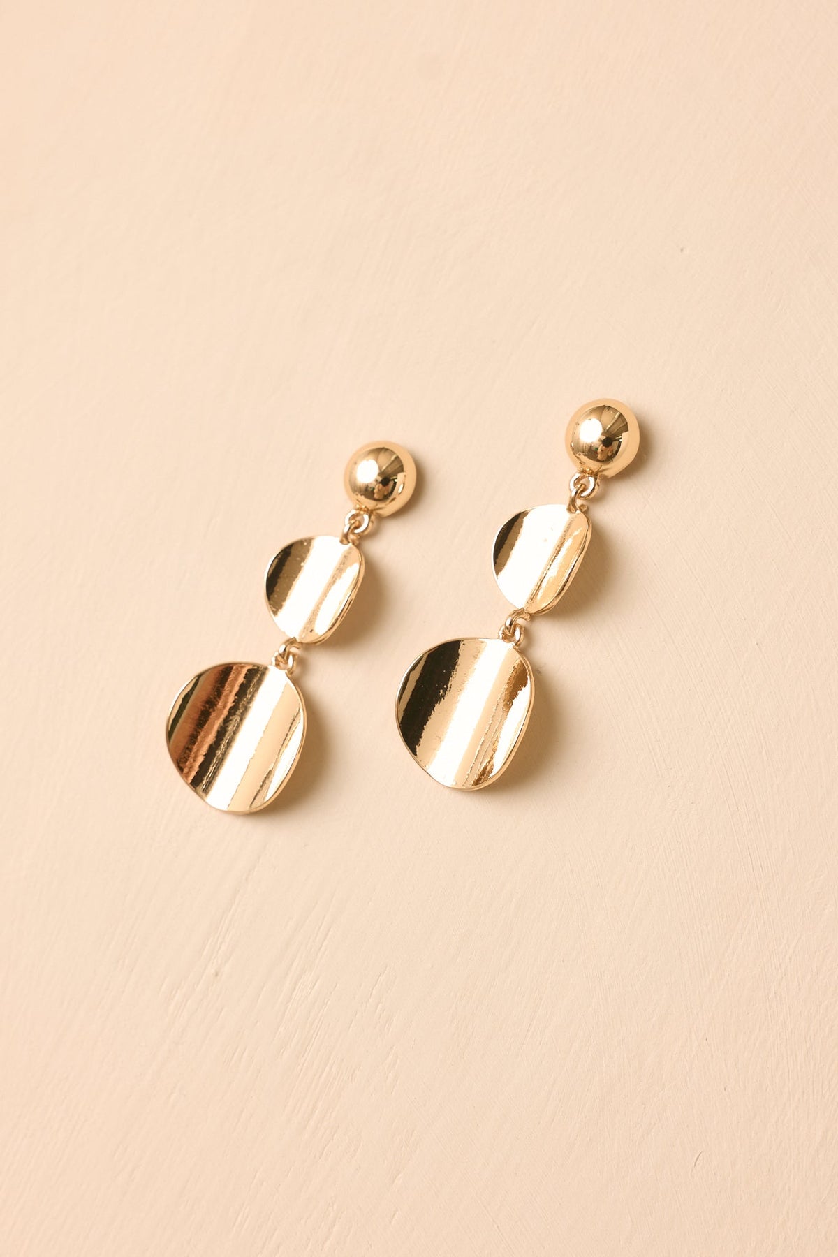 Golden Echo Gold Disc Drop Earrings