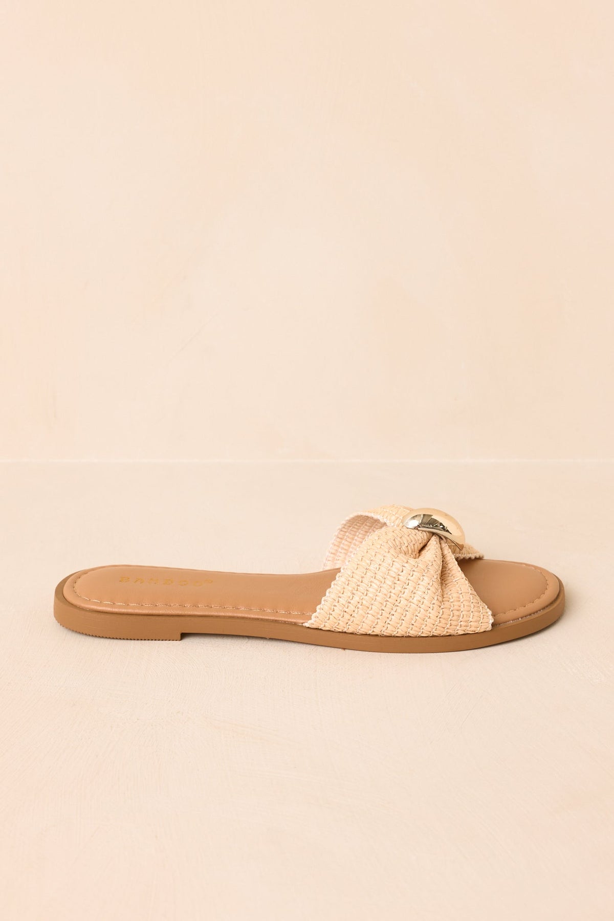 Harbor Light Natural Raffia Bow Slide Sandals