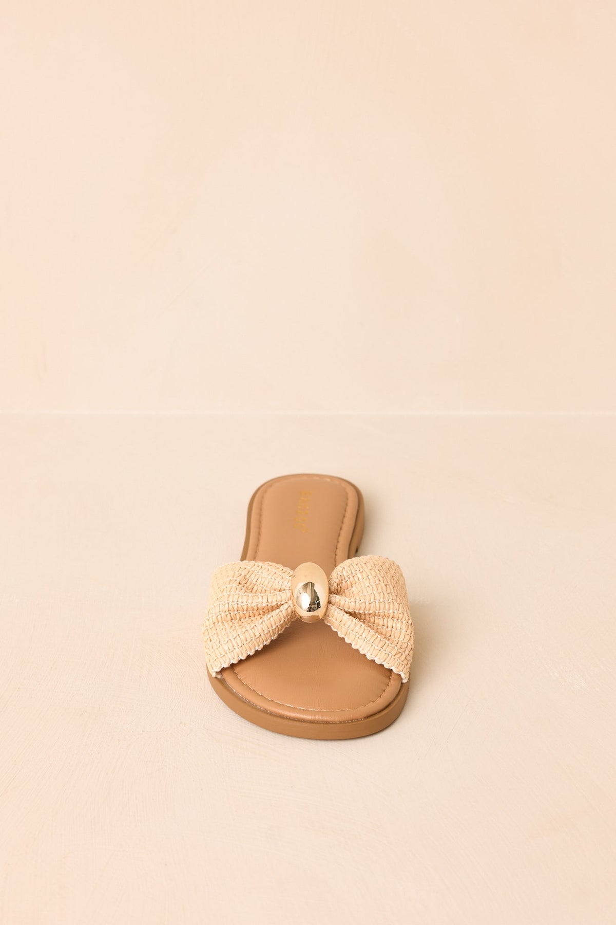 Harbor Light Natural Raffia Bow Slide Sandals