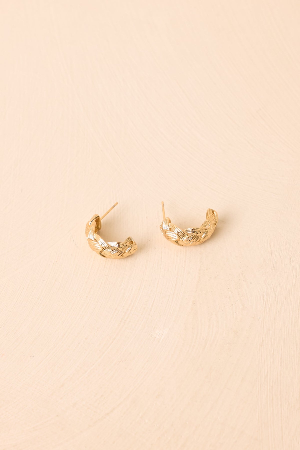 Woven in Gold Textured Hoop Earrings