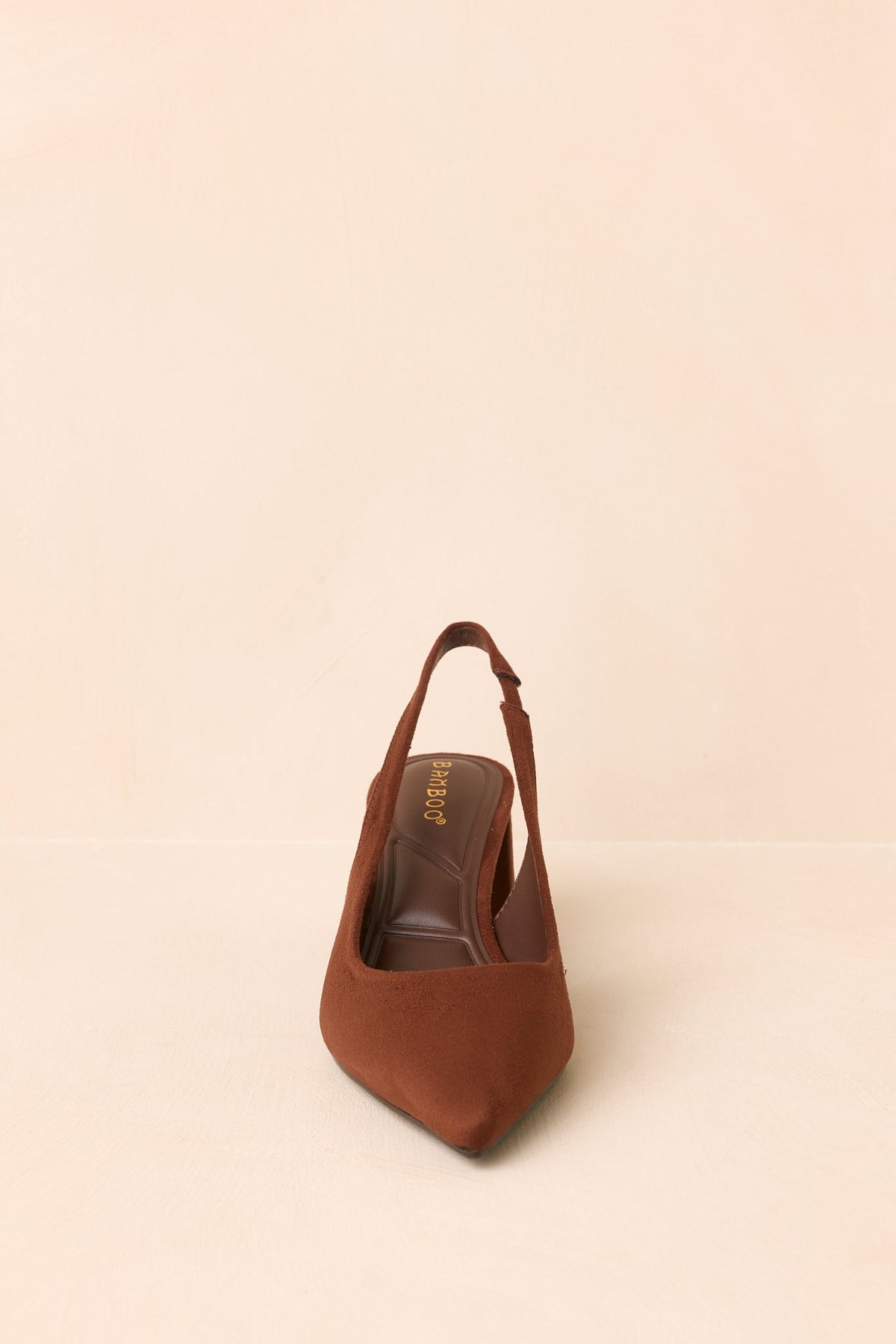 Lost Your Chance Brown Faux Suede Pointed-Toe Slingback Heels