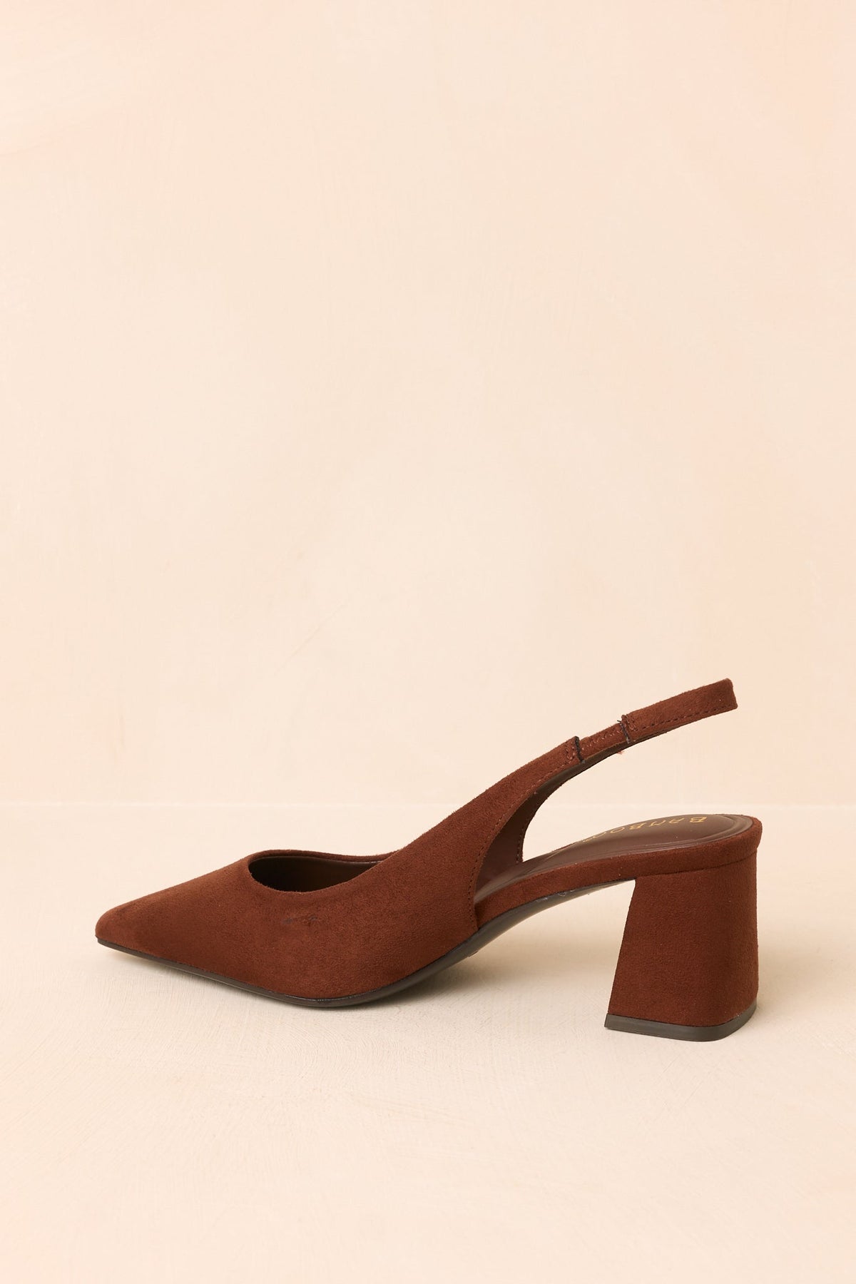 Lost Your Chance Brown Faux Suede Pointed-Toe Slingback Heels