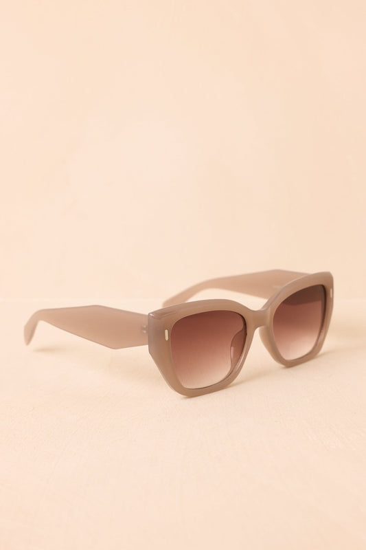 I See Your Point Mauve Taupe Oversized Cat-Eye Sunglasses