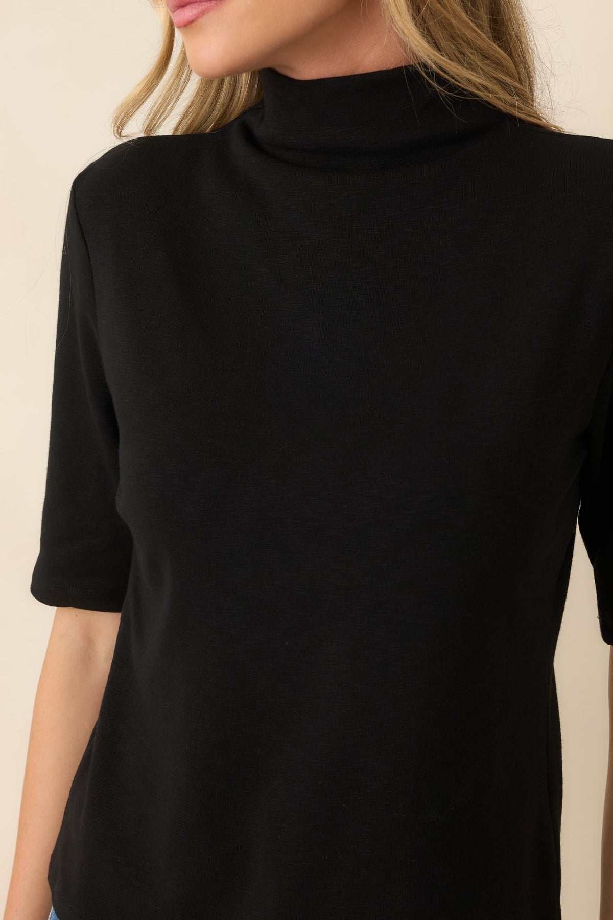 Simply Well Put Black Mock Neck Top