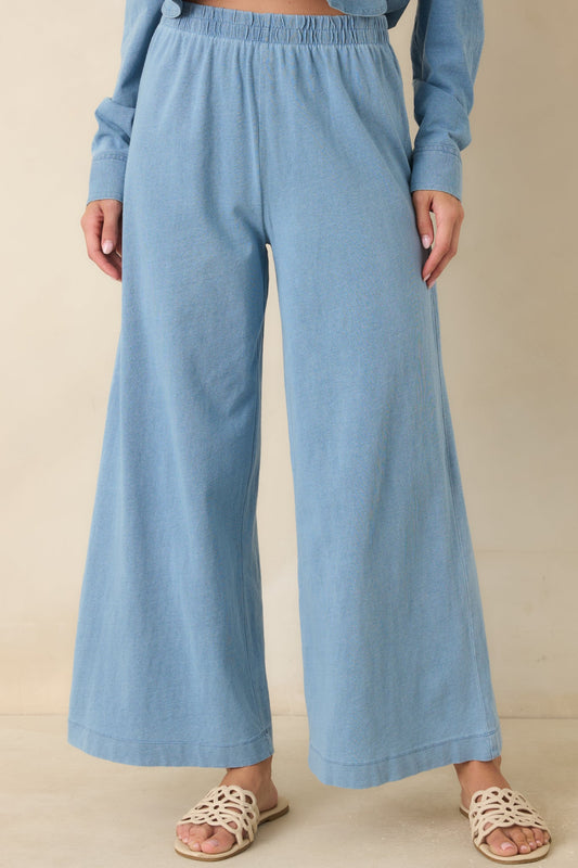 Z Supply Scout Washed Indigo Cotton Knit Jersey Denim Pant