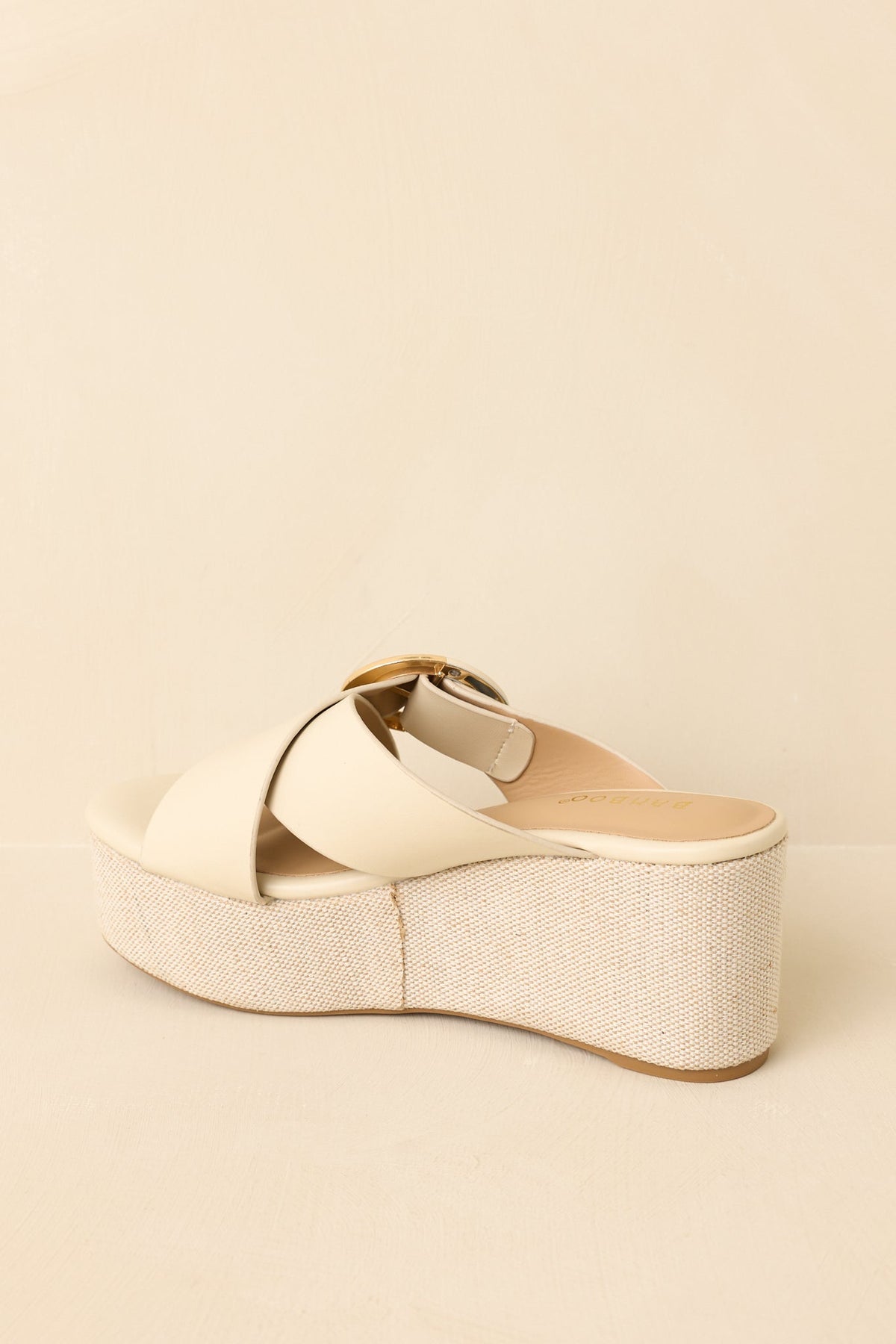 Feeling Elated & Elevated Ivory Faux Leather Platform Wedge Sandals