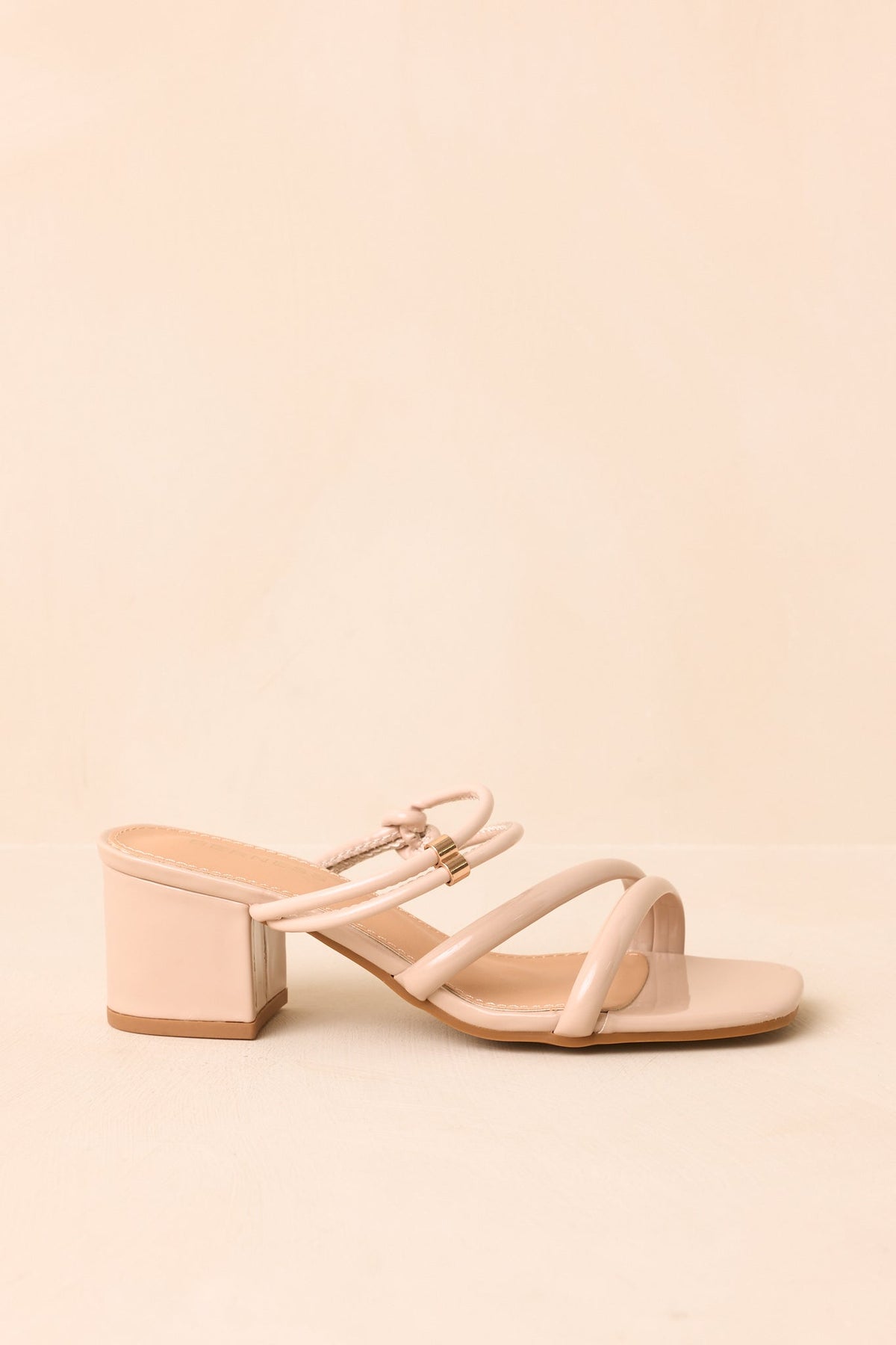 Just Say When Beige Strappy Block Heel Sandals