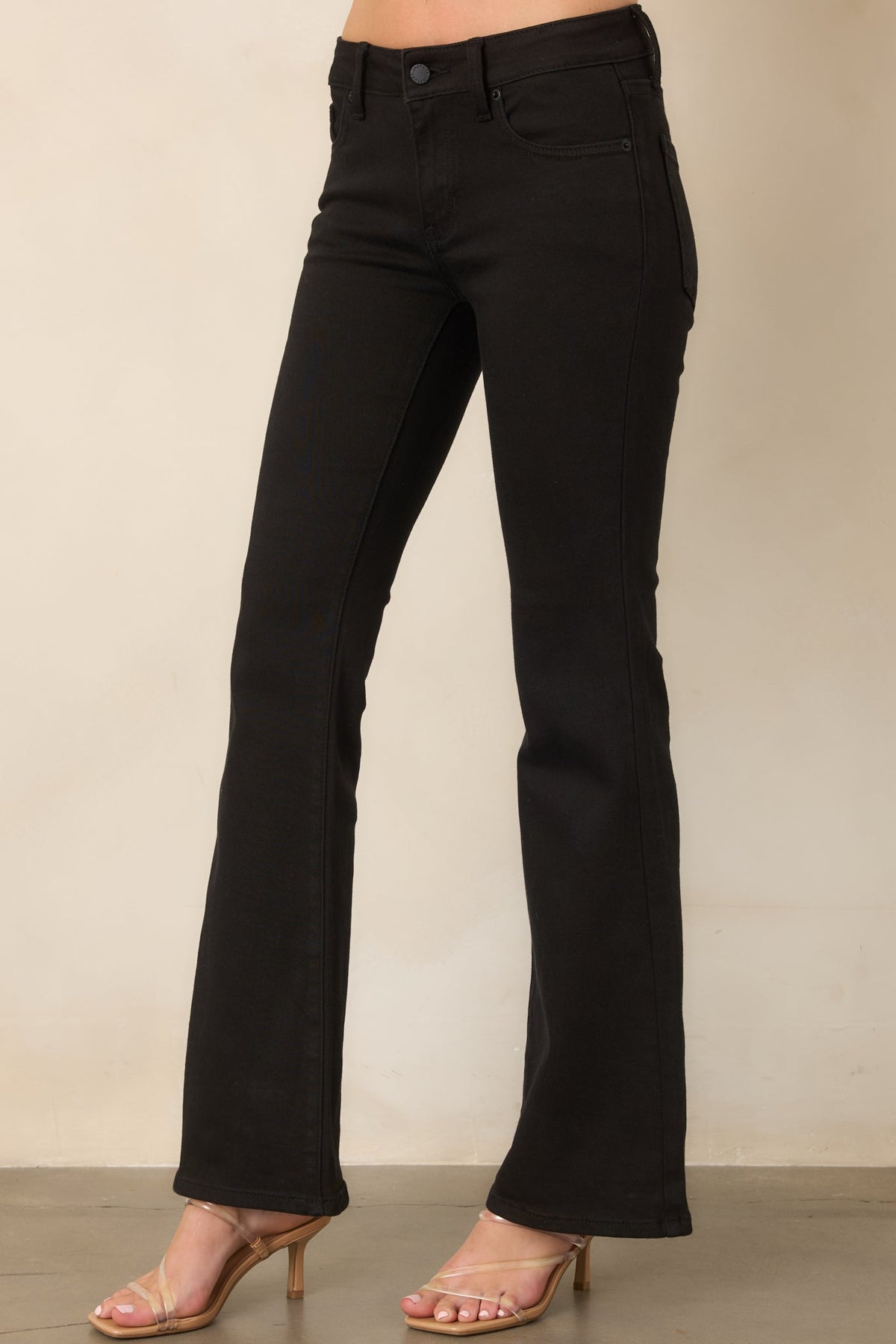 So Glad I Did Black Mid-Rise Flare Jeans