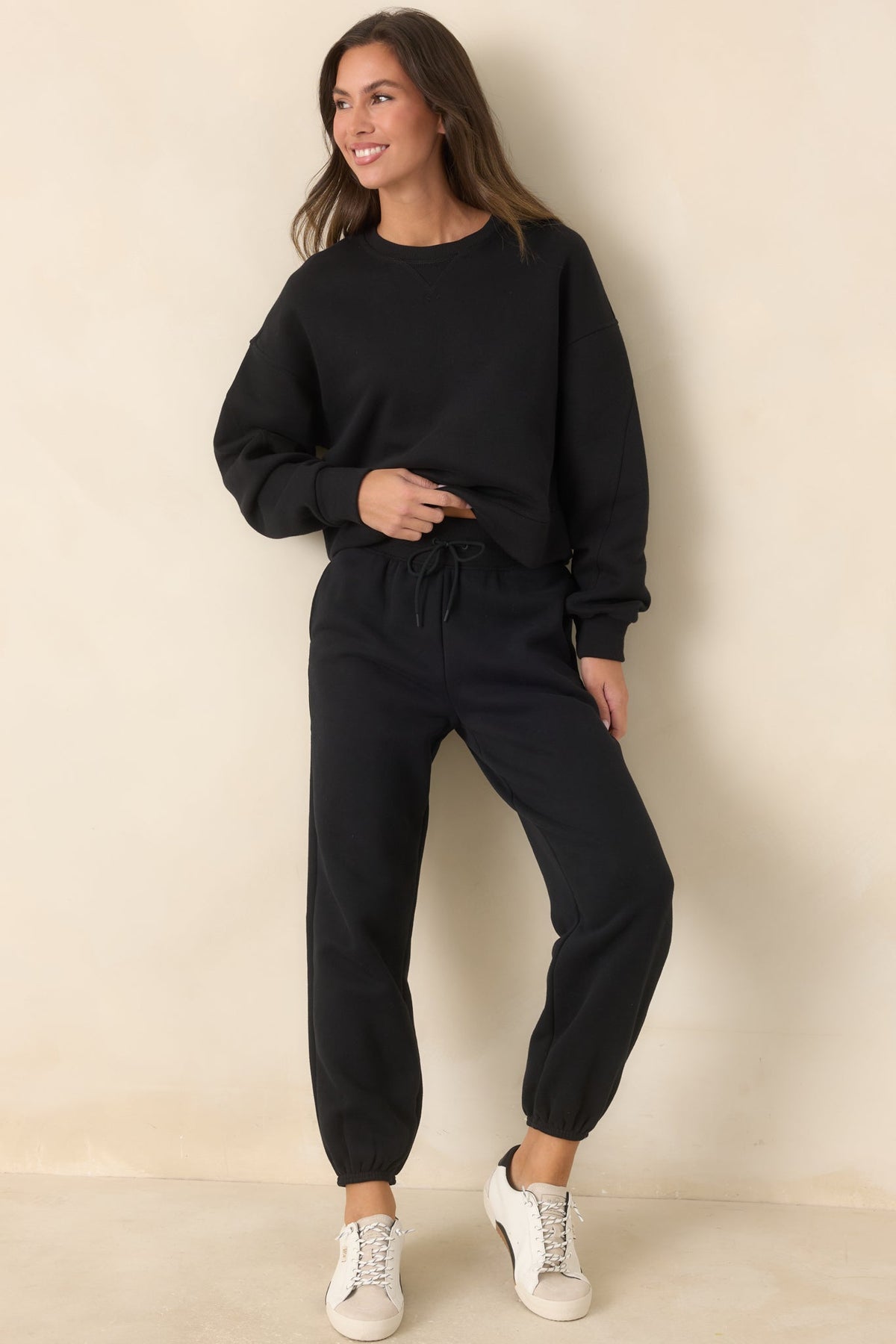 SPANX® BoostUp Very Black Cotton Fleece Jogger
