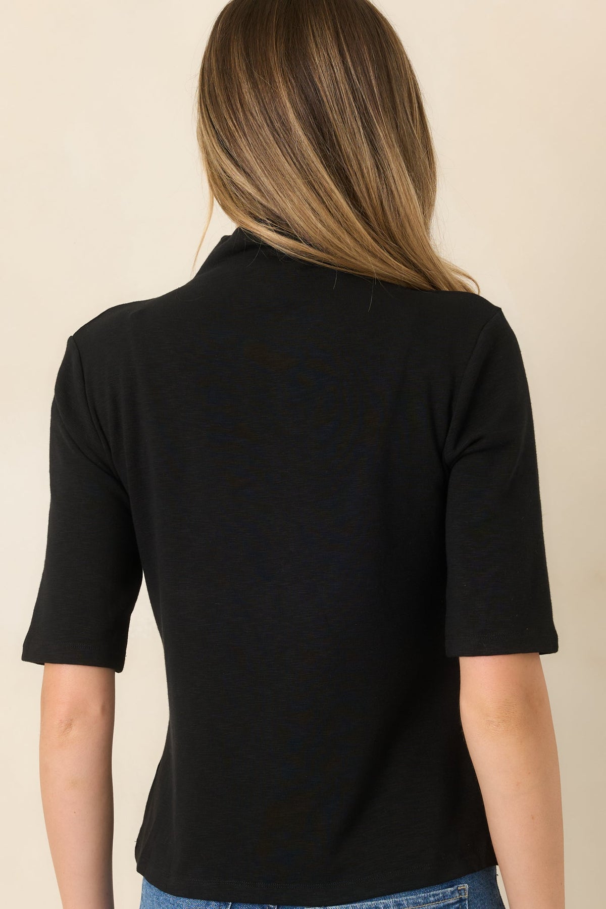 Simply Well Put Black Mock Neck Top