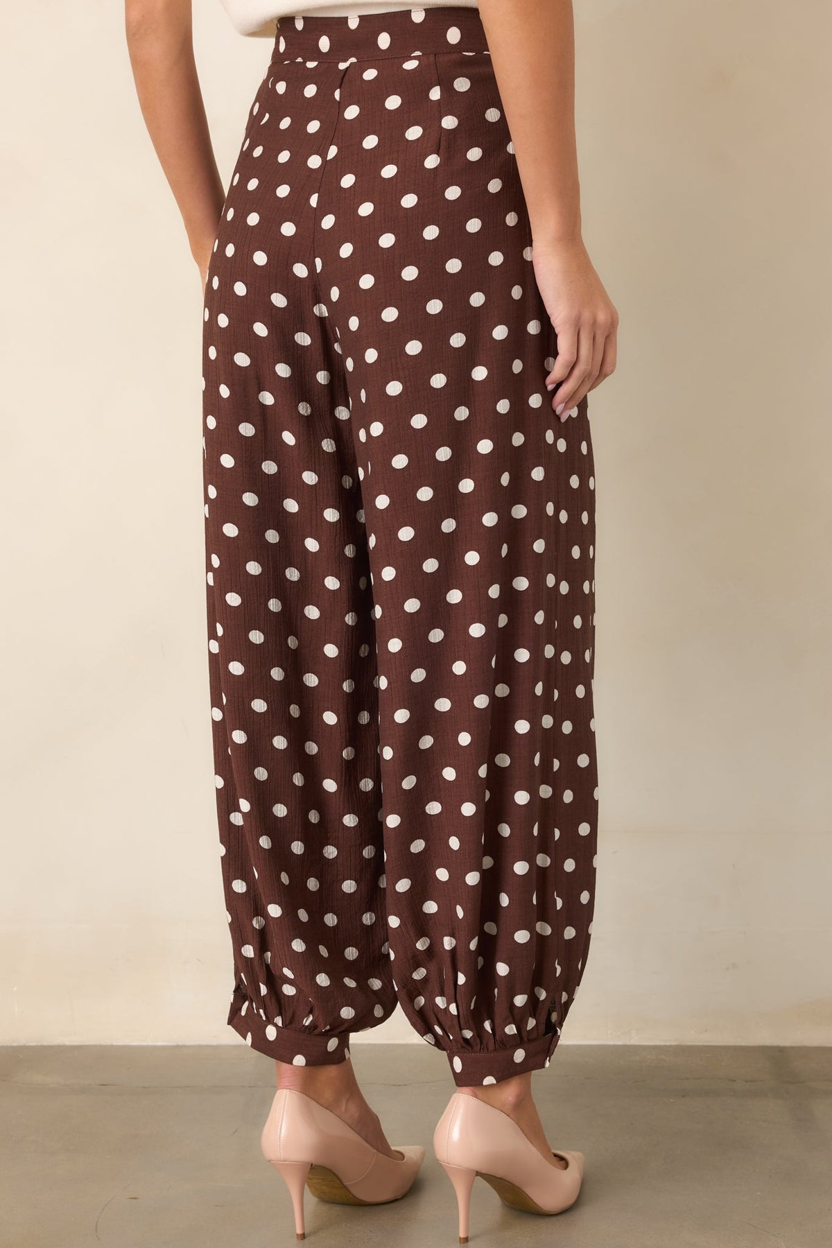 Right on the Dot Brown & Ivory Polka Dot Balloon Pants
