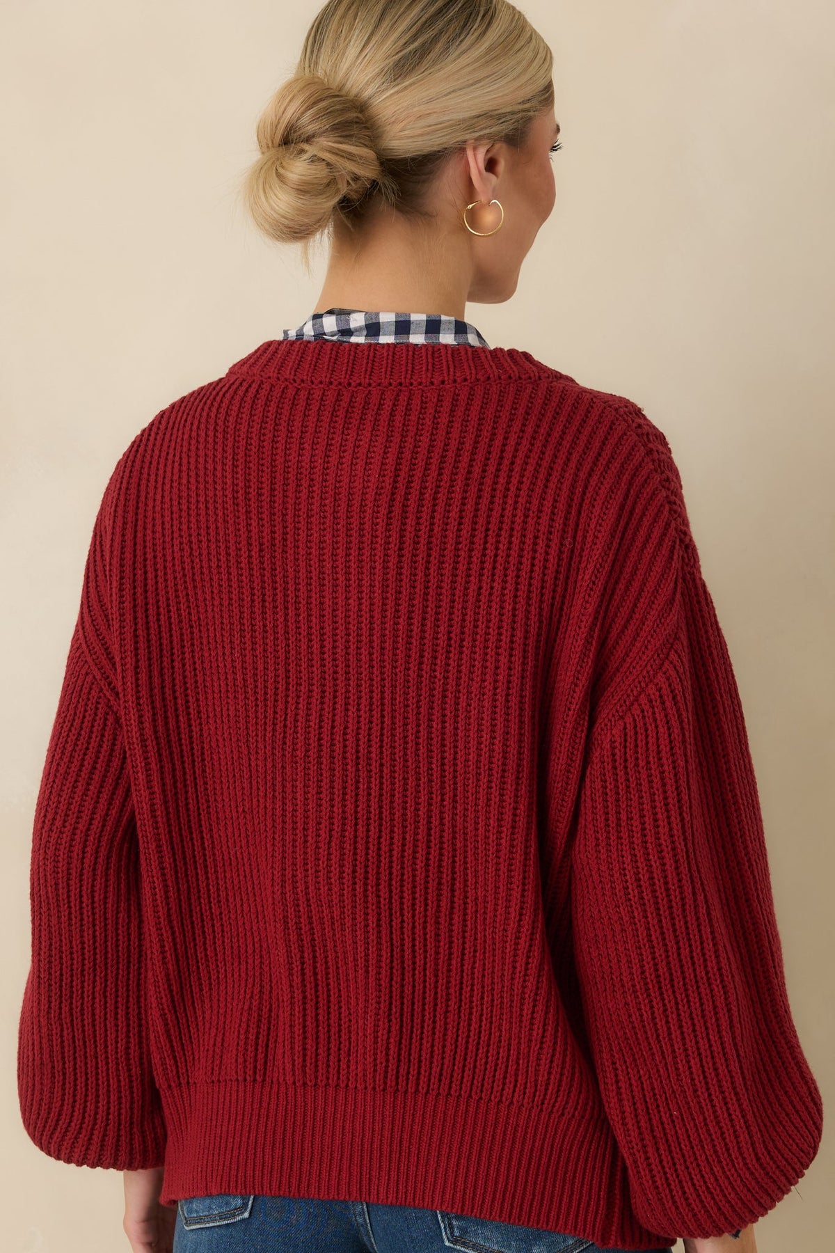 Prosperina Somerset Burgundy Cable Knit Cardigan