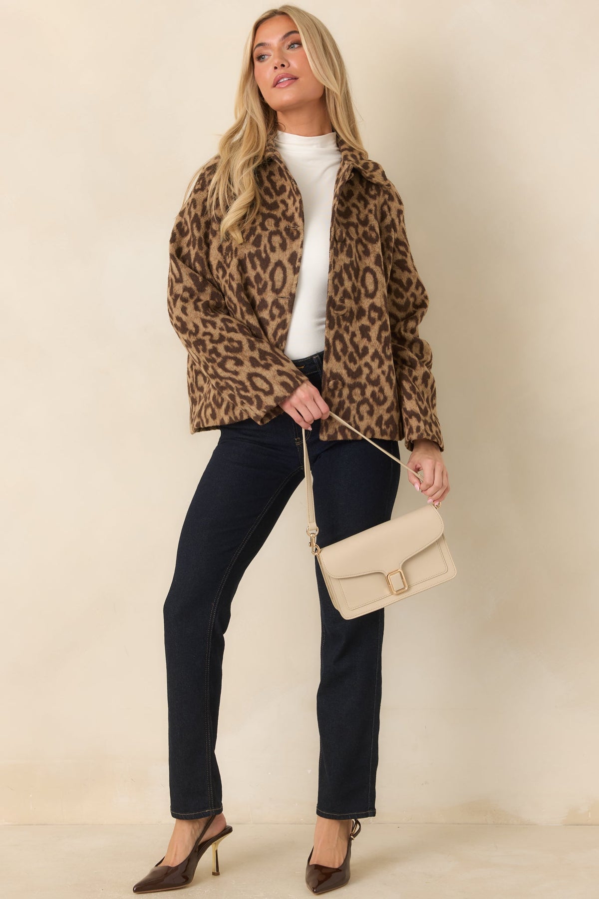 I Had My Suspicions Beige & Brown Leopard Print Button Front Jacket