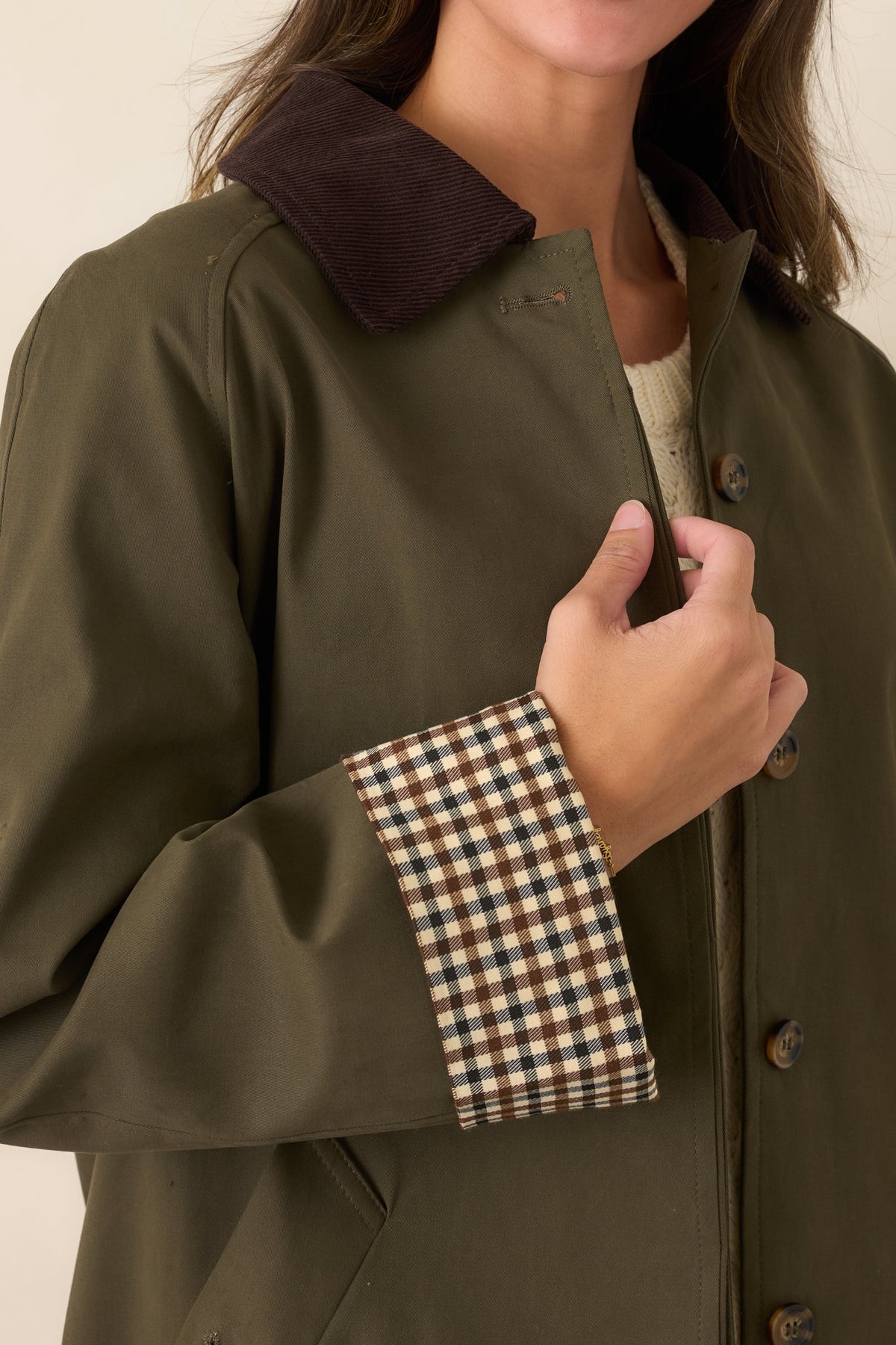 The Scenic Way Olive Belted Trench Coat