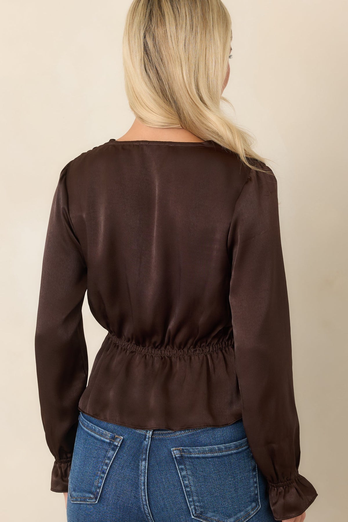ASTR the Label Tatiana Brown Poet Sleeve Blouse