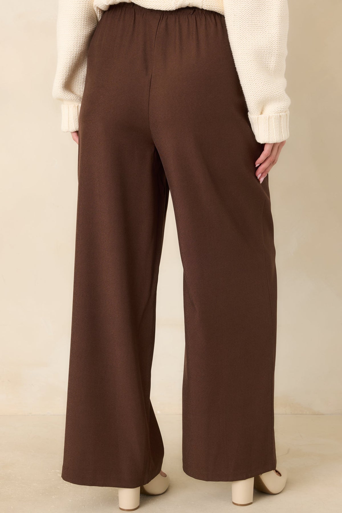 MINKPINK Mira Chocolate Brown Elastic Waist Pants