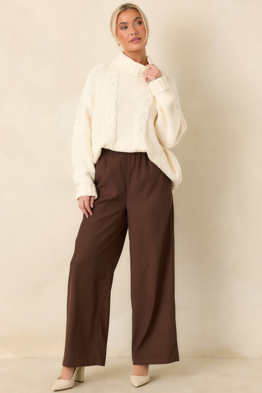 Prosperina Beckett Ivory Cable Knit Turtleneck Sweater (RESTOCK OCTOBER)