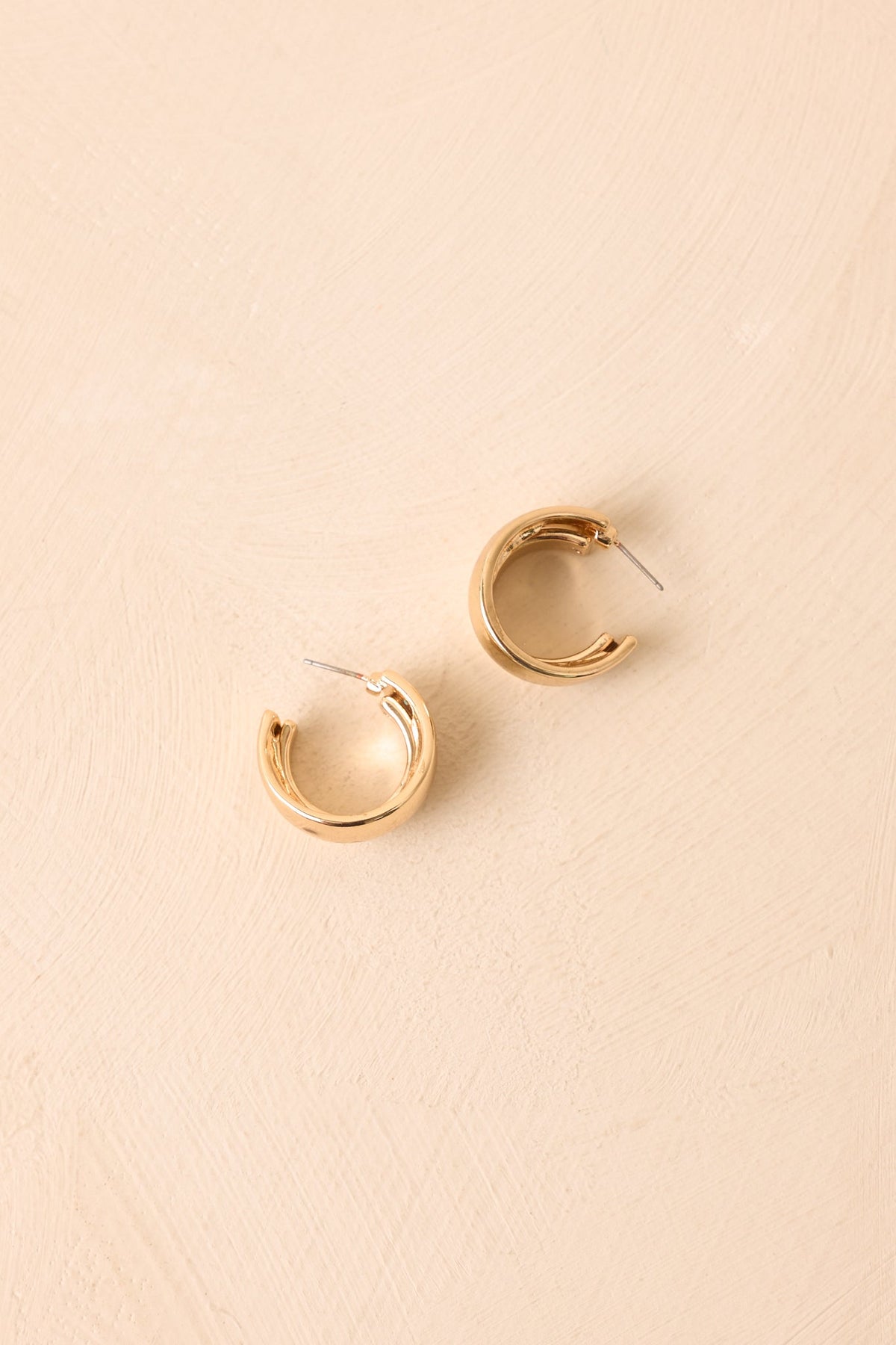 All Around Gold Sculpted Hoop Earrings