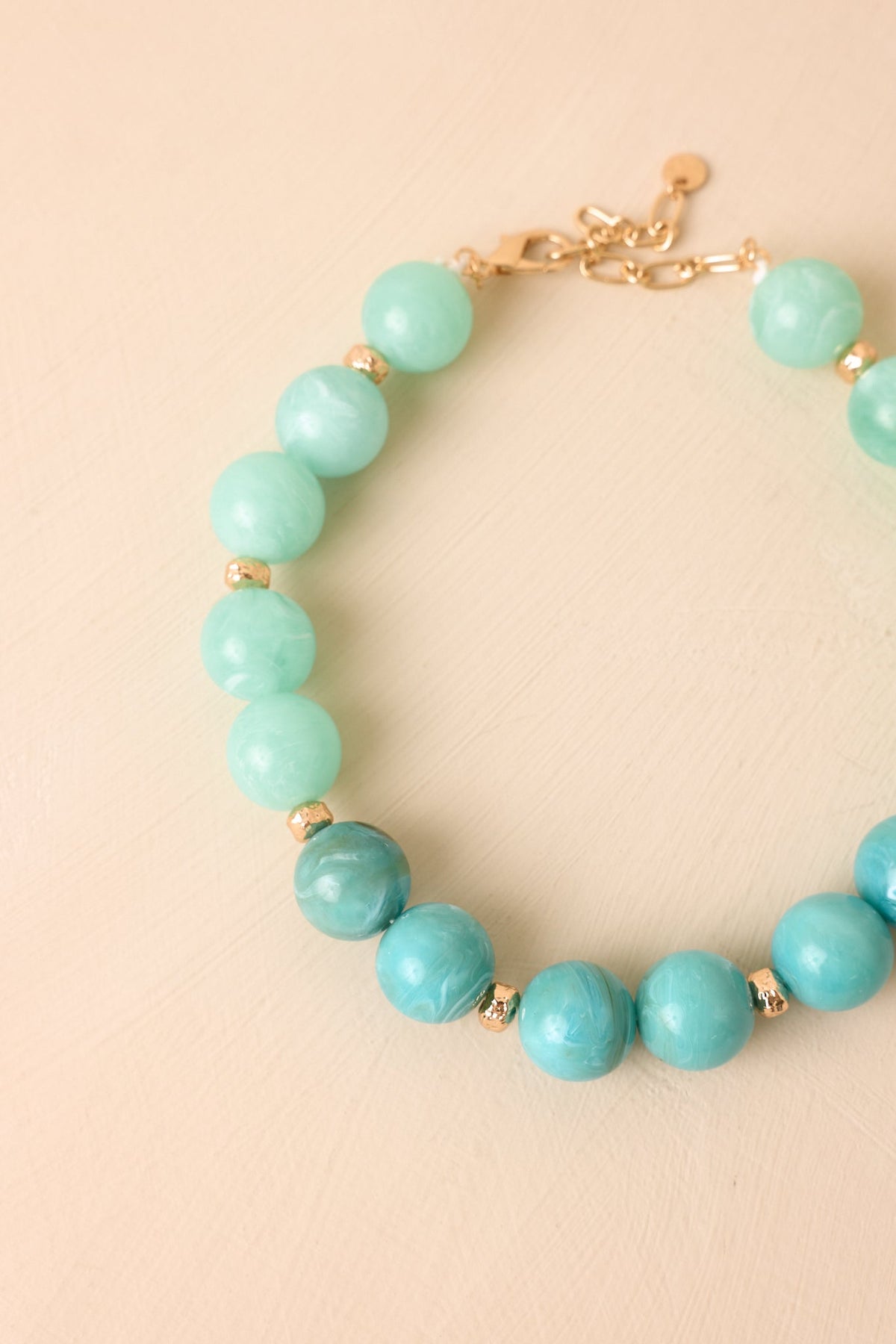 Tide Me Over Mint & Blue Chunky Bead Necklace
