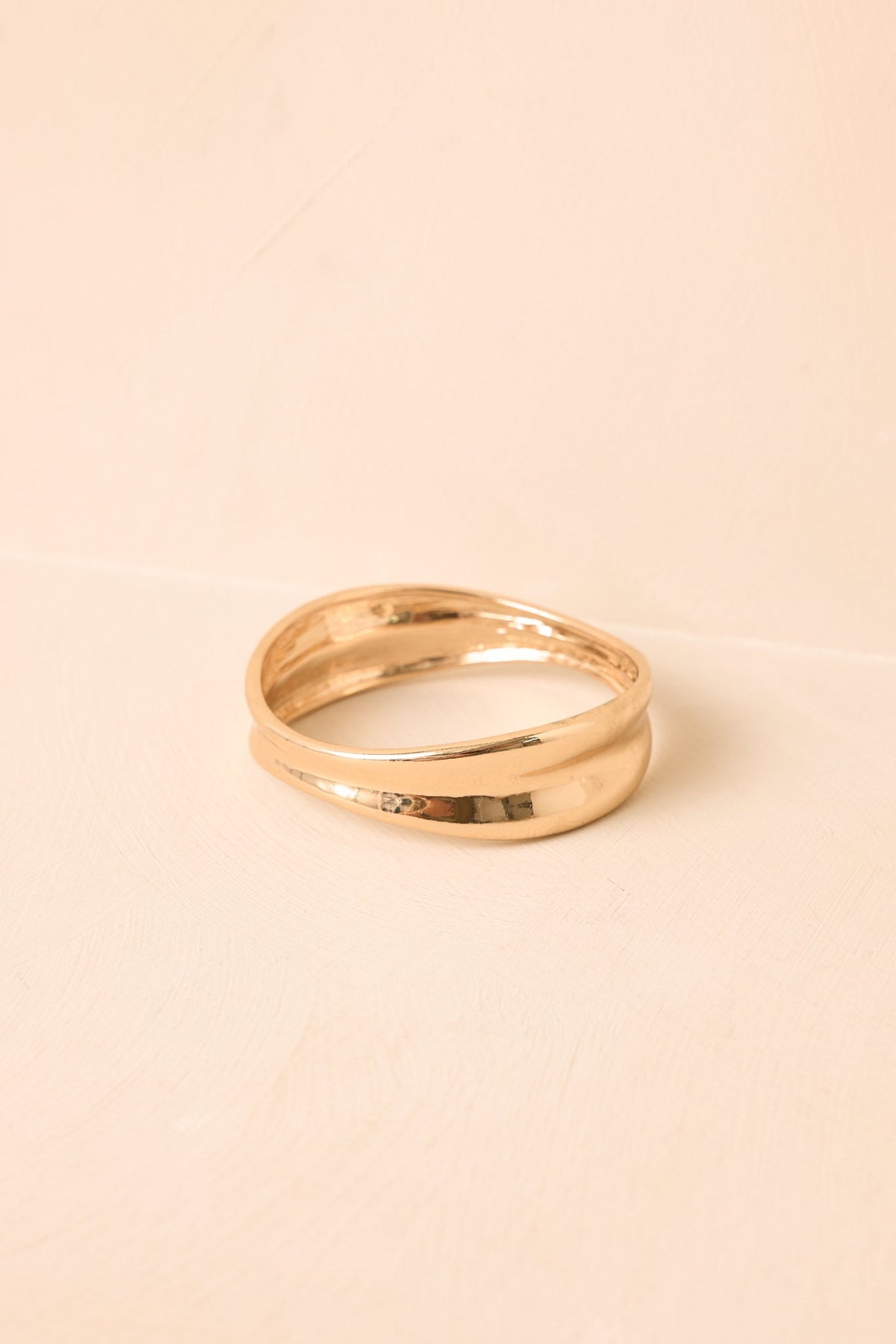 Shifting Shape Gold Sculptural Bangle Bracelet