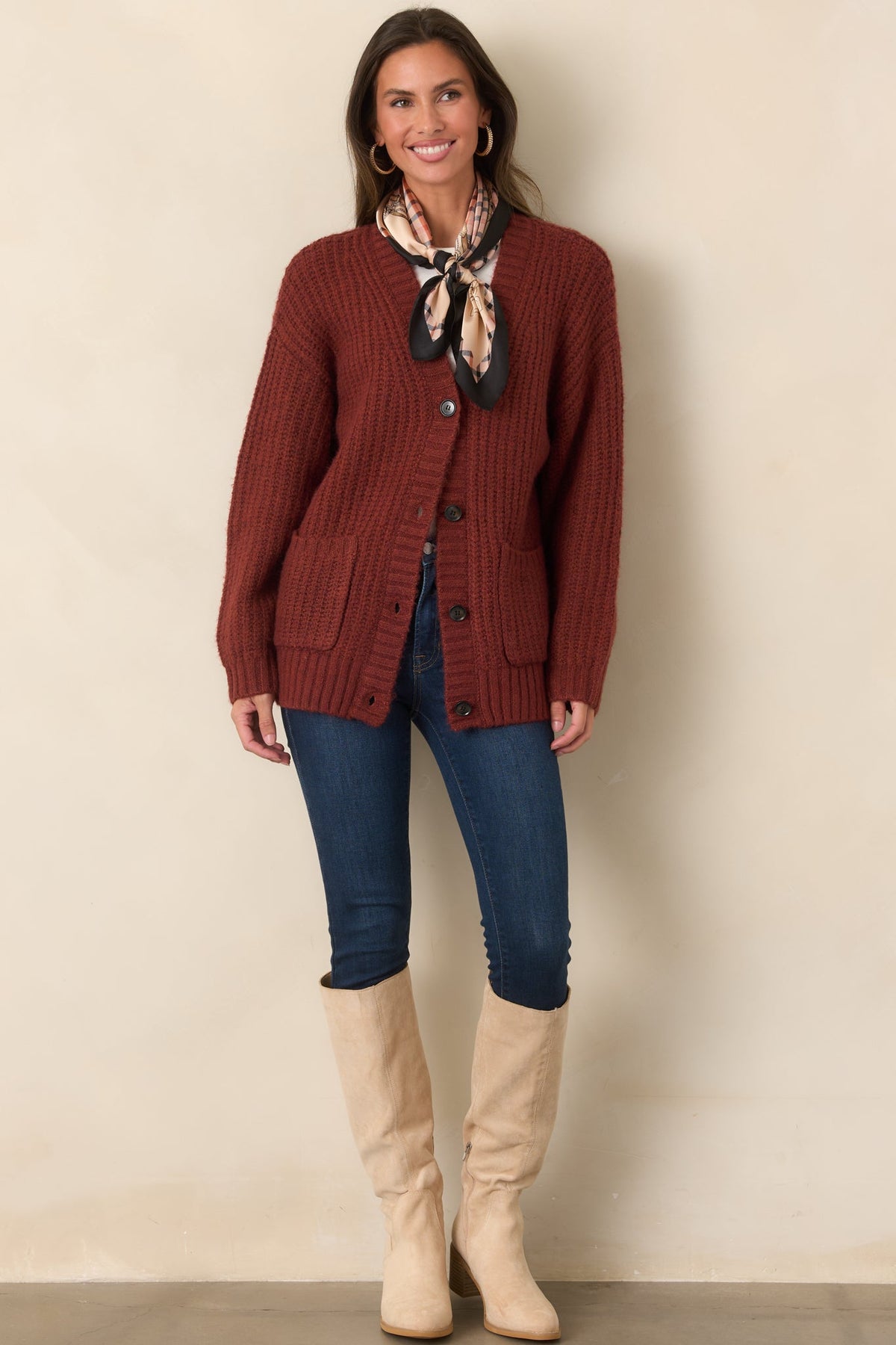 Z Supply Whitmore Rouge Red Oversized Cardigan