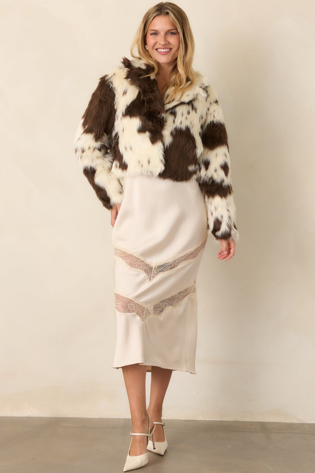 Astrid Brown Cow Bovine Bomber Jacket