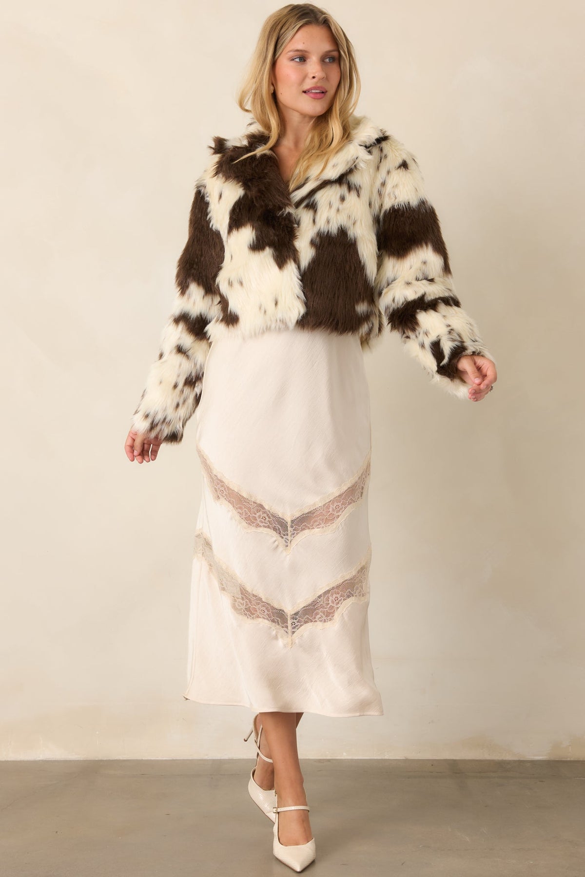Astrid Brown Cow Bovine Bomber Jacket
