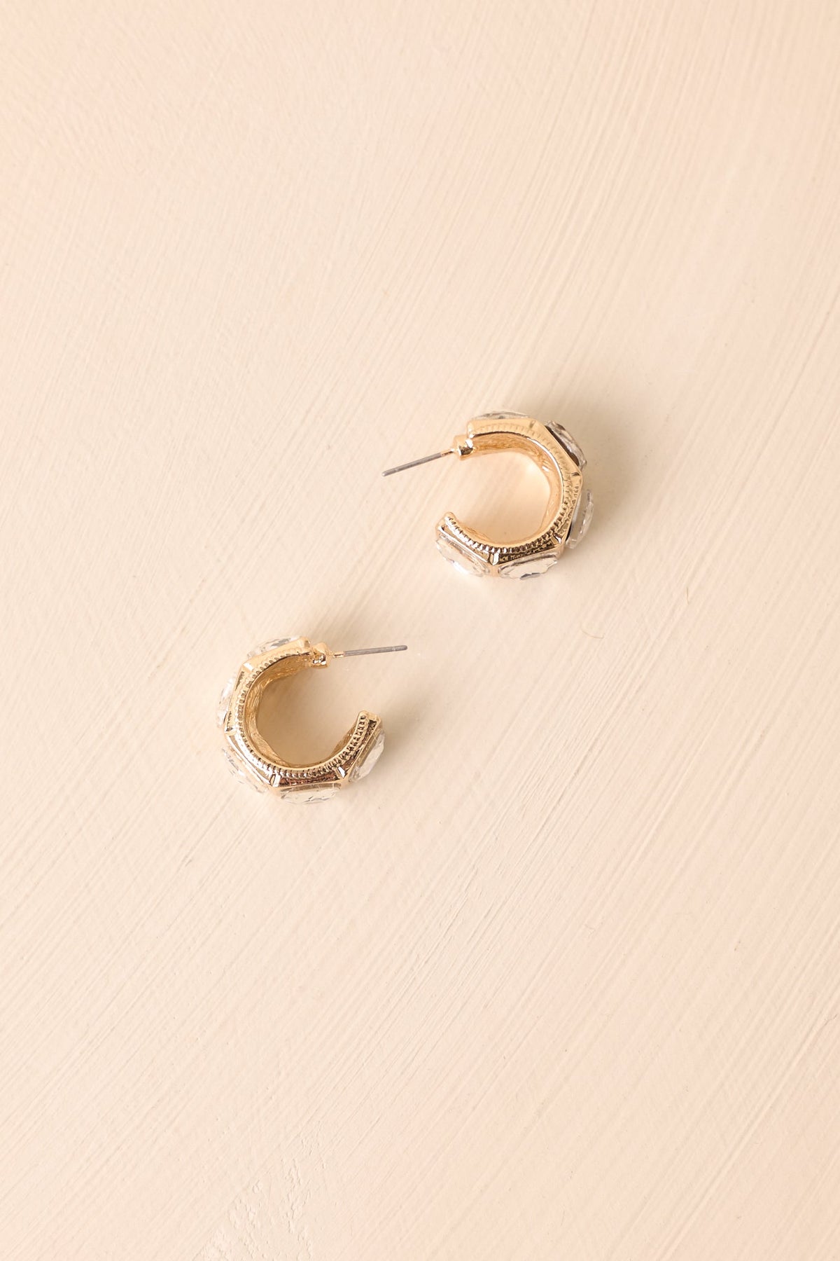 A Promise Kept Gold Rhinestone Embellished Hoop Earrings