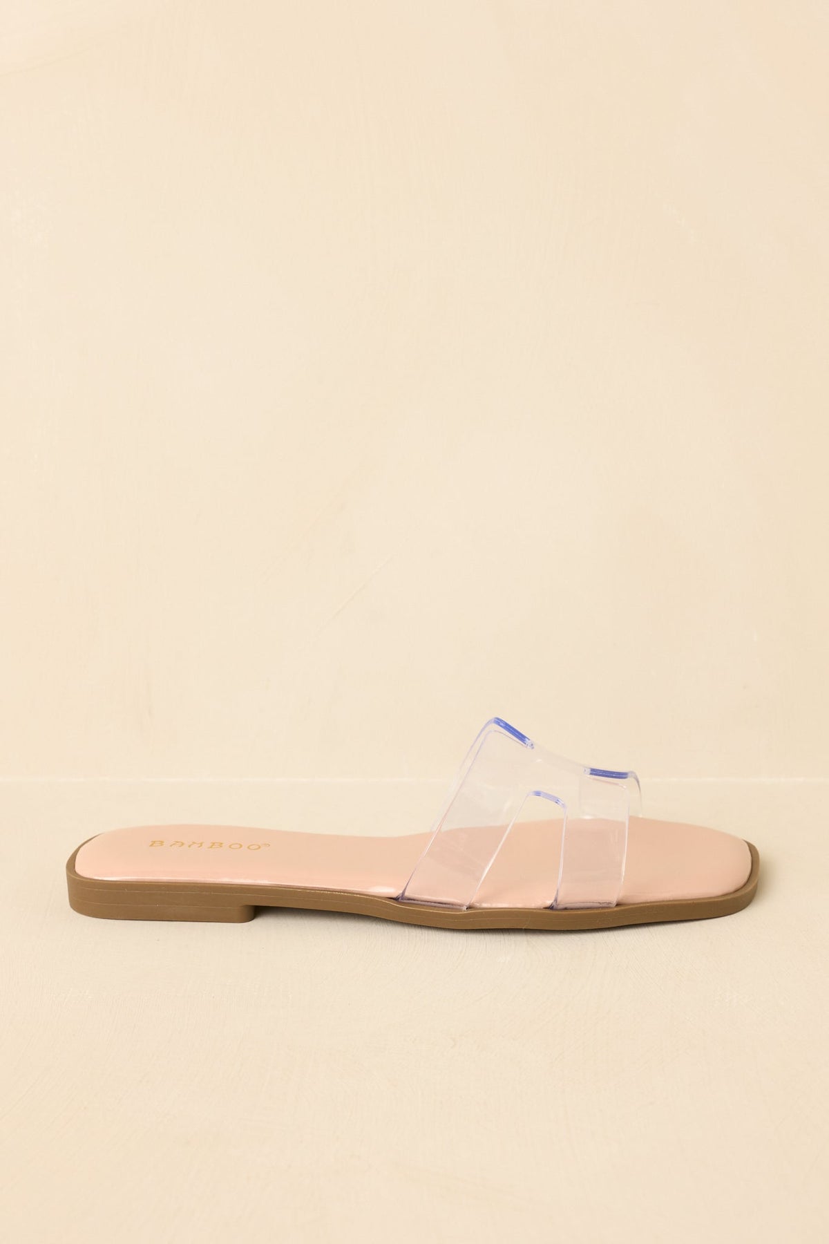 Clear the Way Nude Clear Strap Slide Sandals