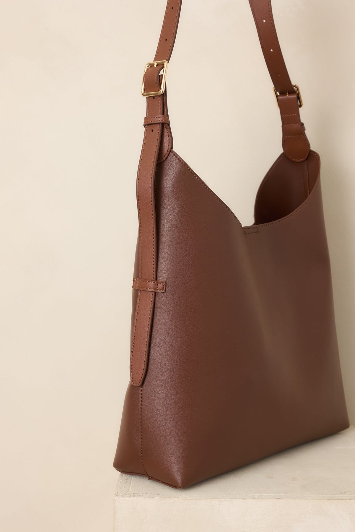 Busy Day Chocolate Brown Smooth Finish Shoulder Bag