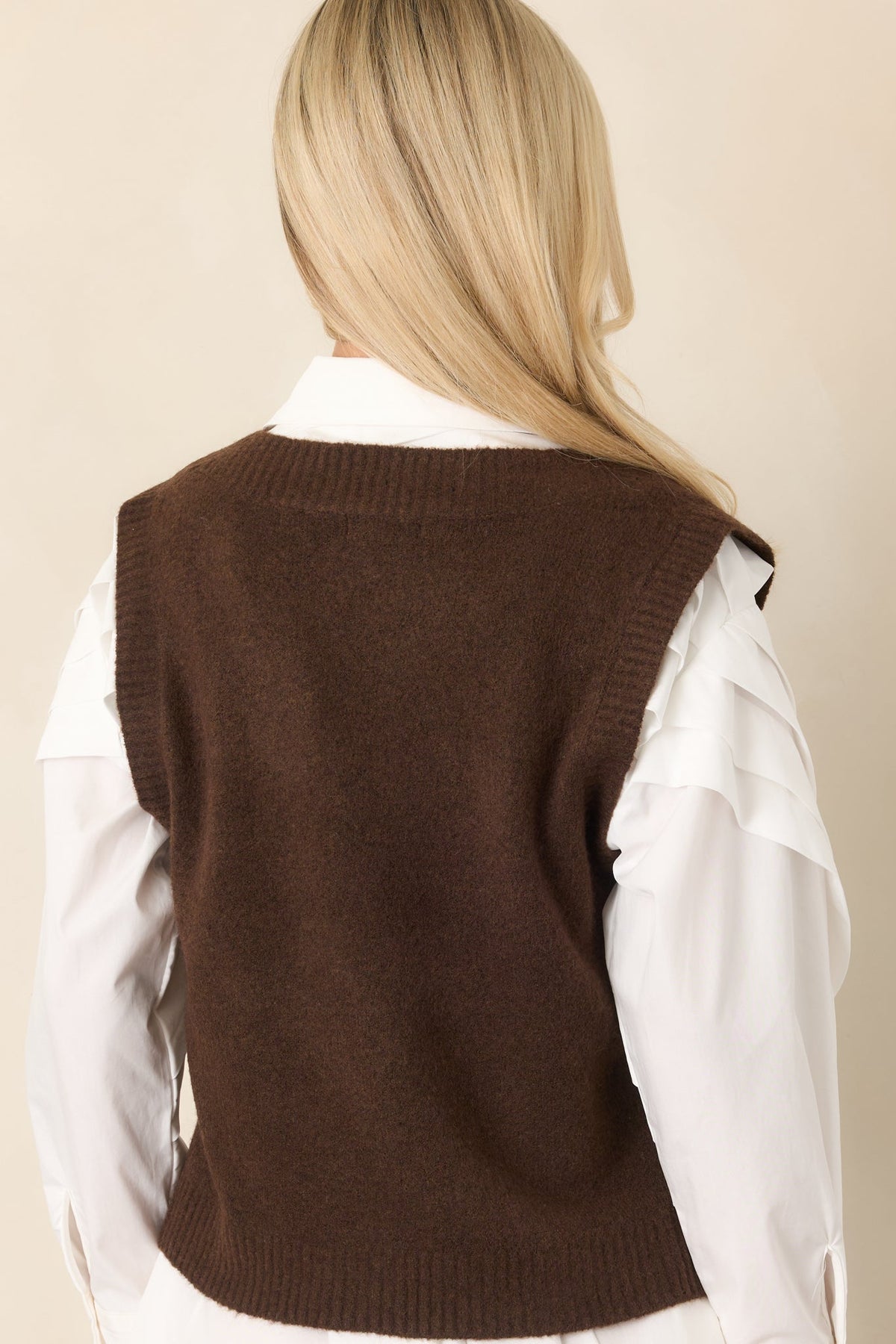 Z Supply Class Act Dark Chocolate Knit Sweater Vest